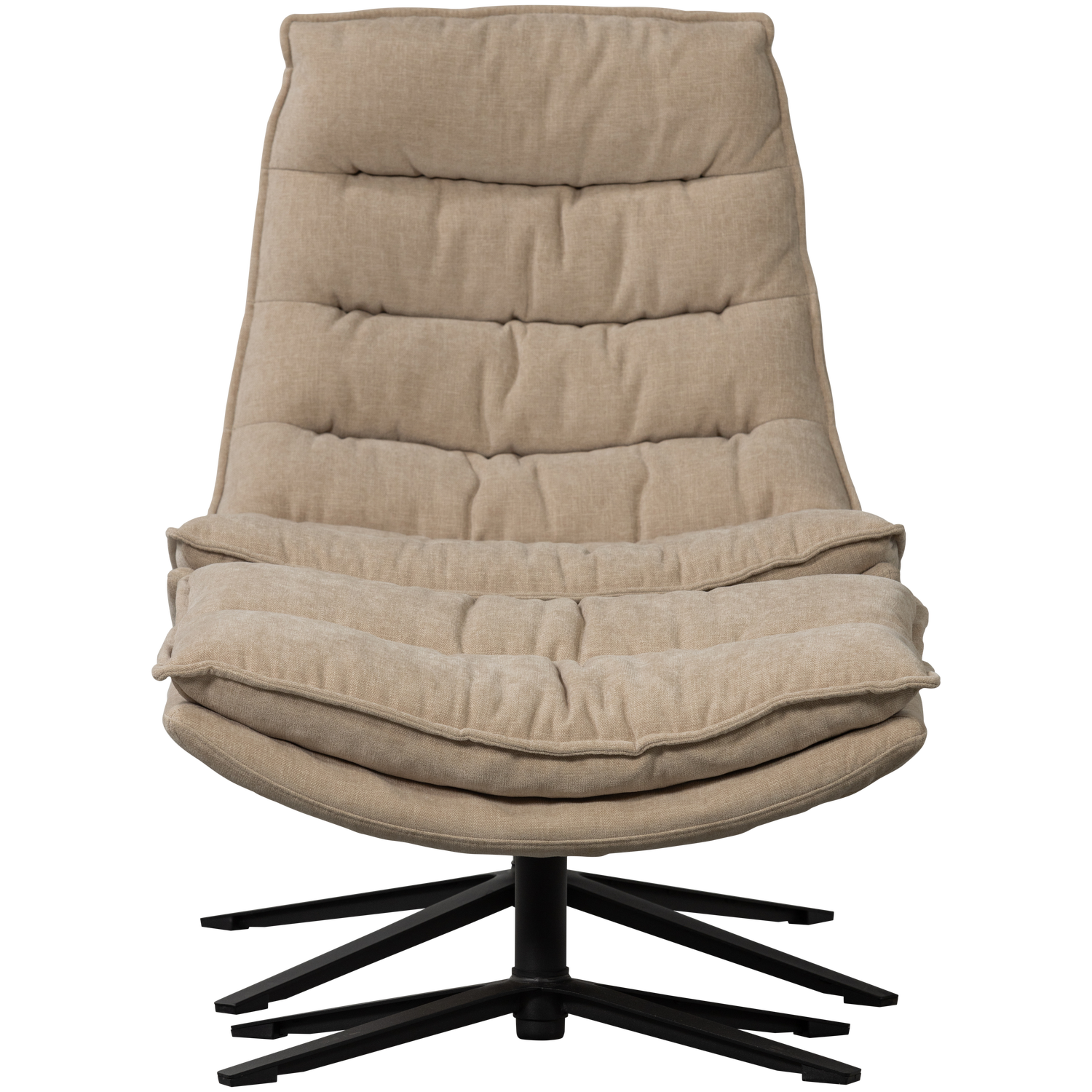 KUBE Beige Swivel Armchair with Footrest