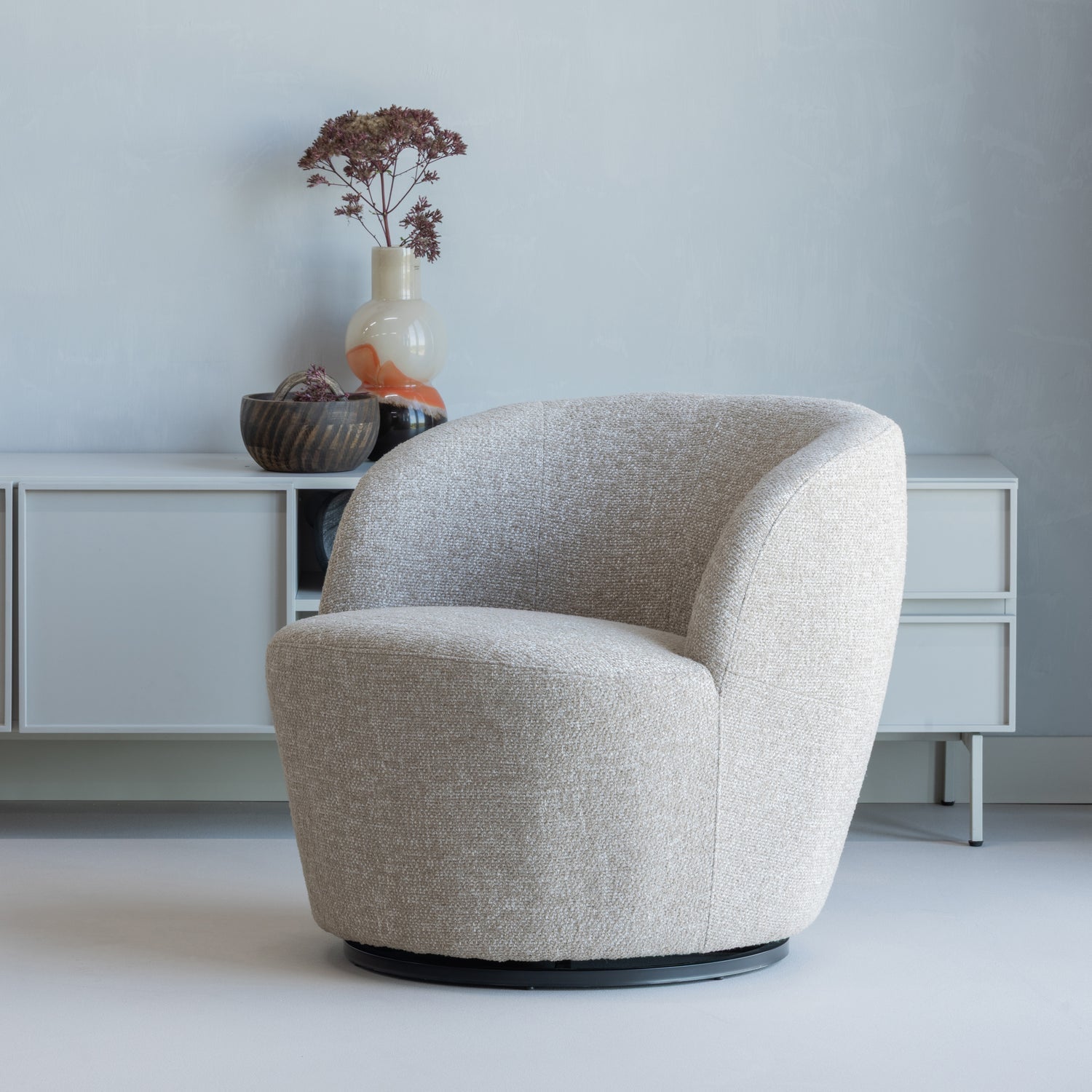 SERRA Beige Swivel Armchair