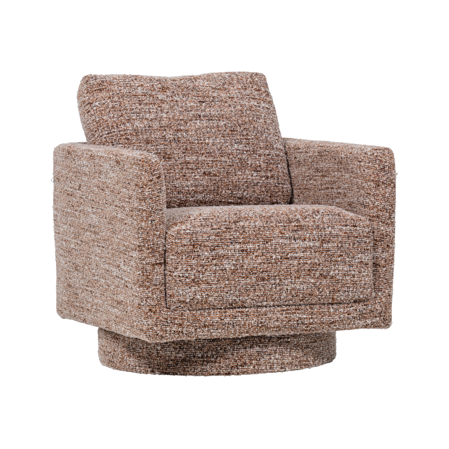 OSKA Brown Melange Swivel Armchair