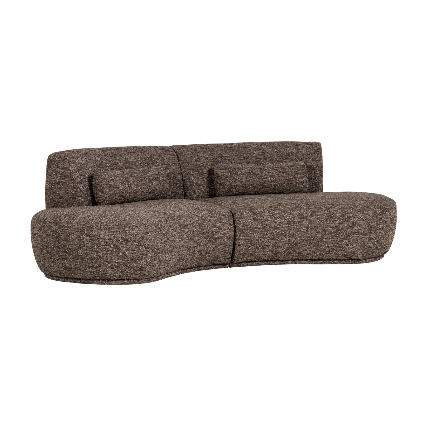 BATAVIER Brown Mélange Semi-Circular Sofa for 4 People