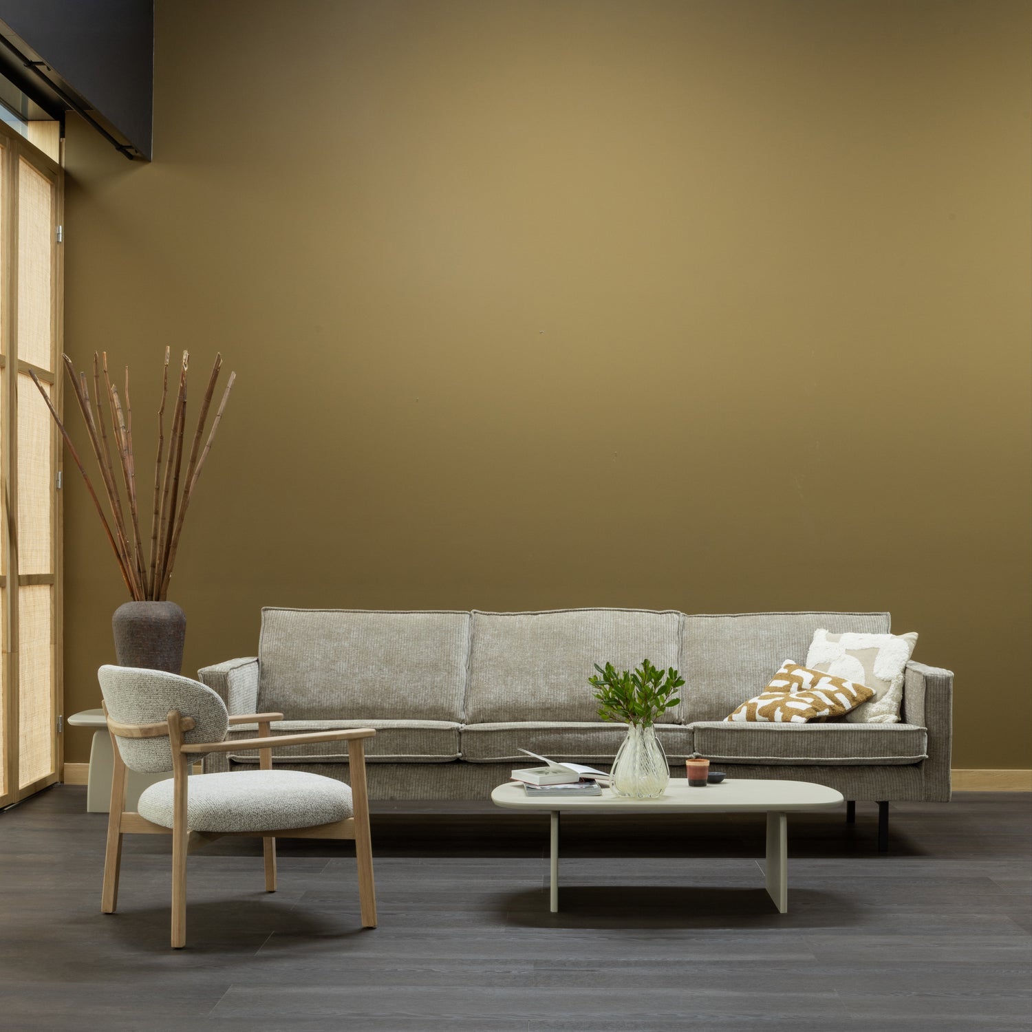 3-Seater Sofa RODEO Rusty Brown Corduroy