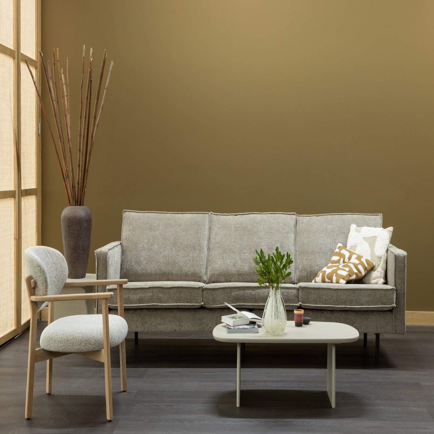 3-Seater Sofa RODEO Sand Corduroy