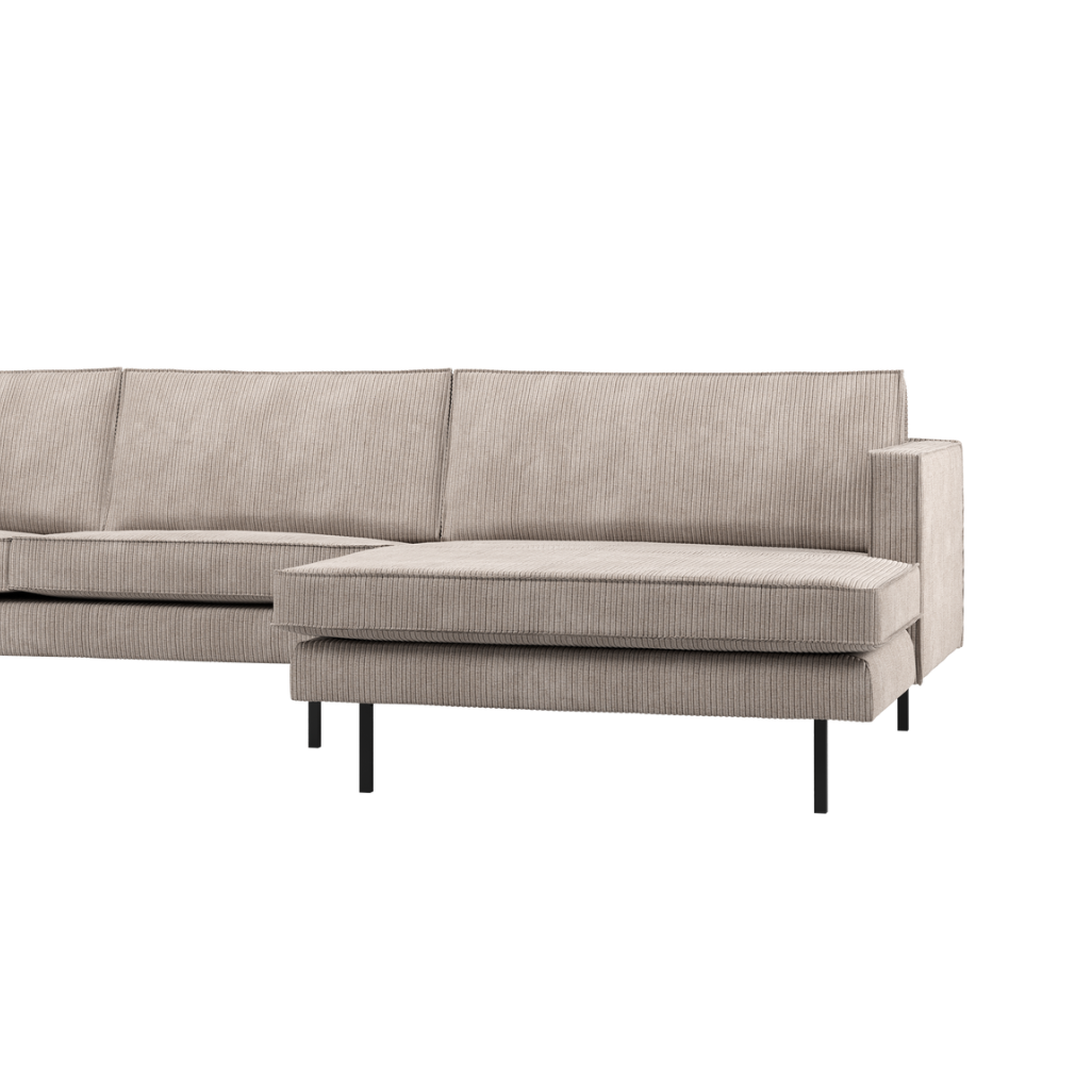 Right-facing Corner Sofa RODEO in Sand Corduroy