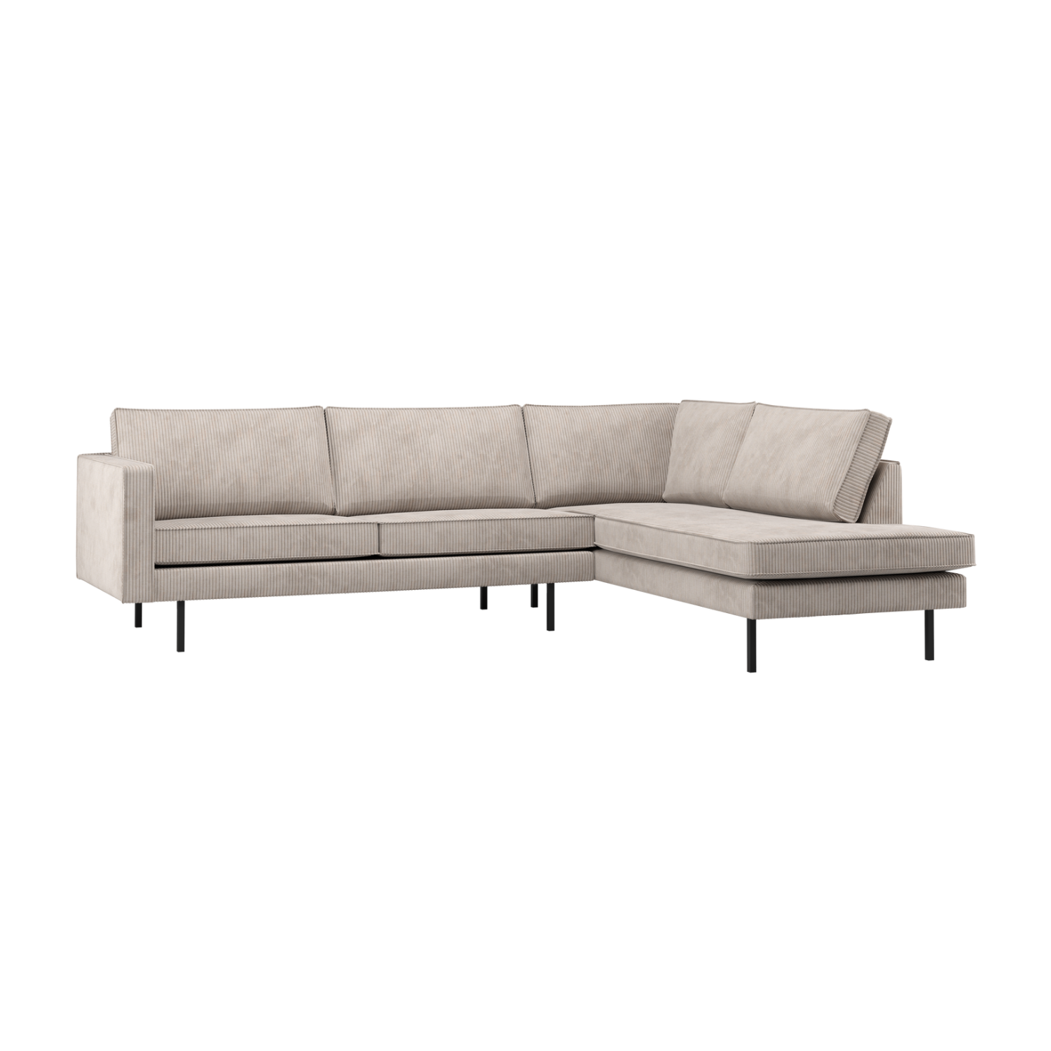 Right-facing corner sofa RODEO ecru corduroy