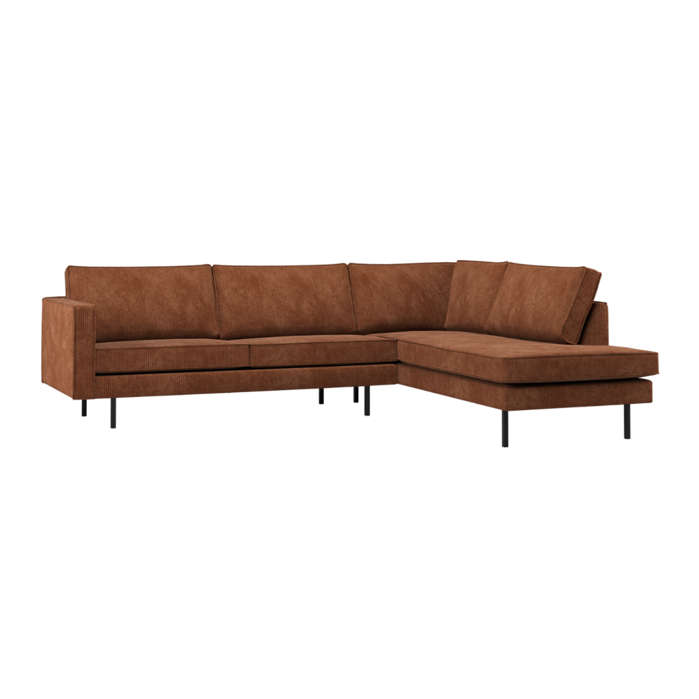 Right-facing corner sofa RODEO rusty brown corduroy
