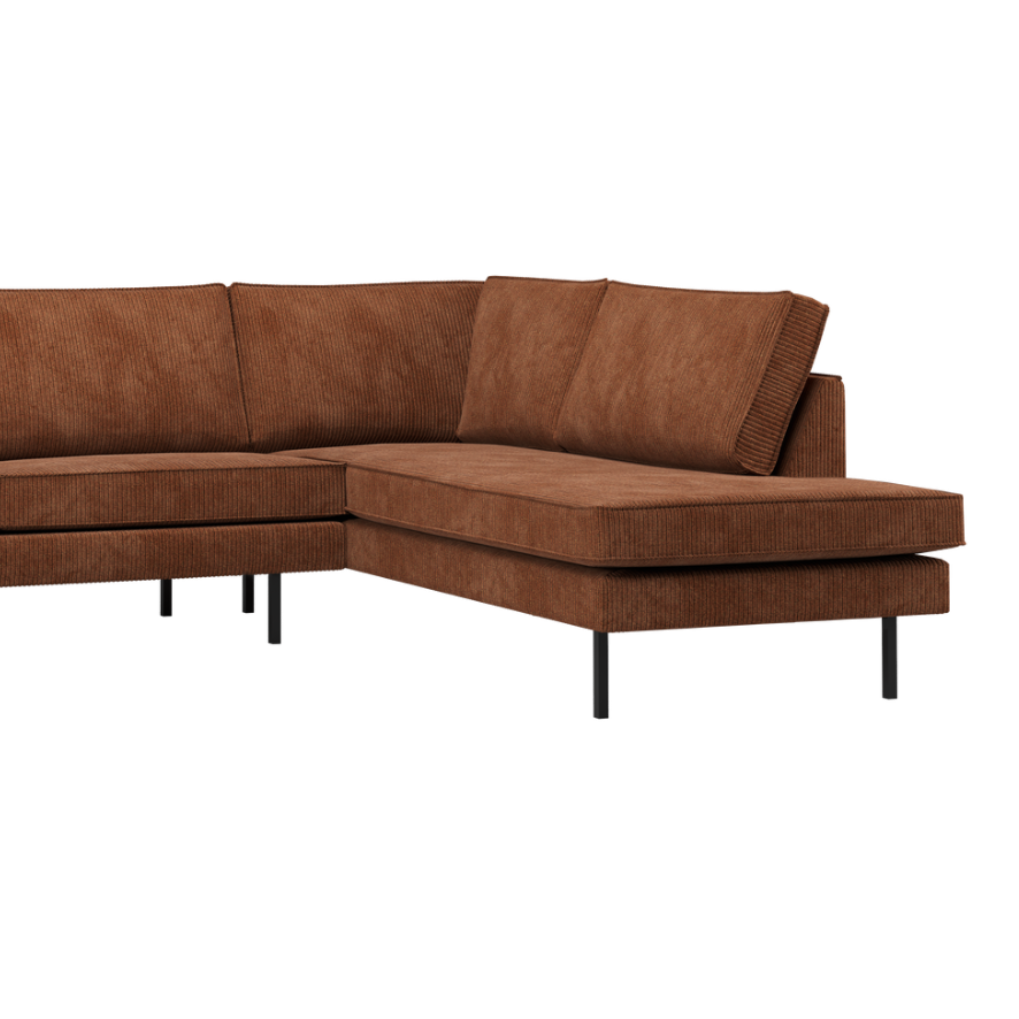 Right-facing corner sofa RODEO rusty brown corduroy