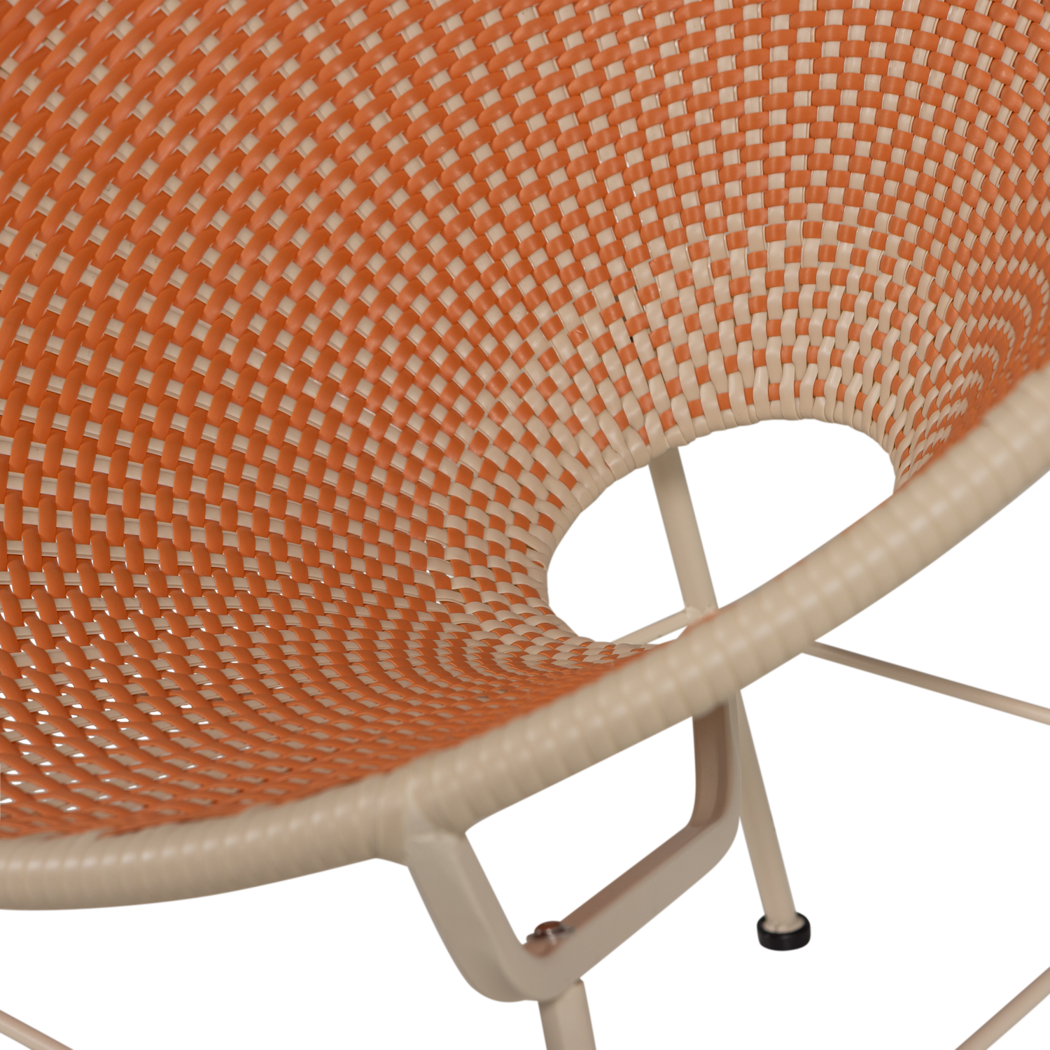 KAZOUN Orange Garden Armchair with Beige Base