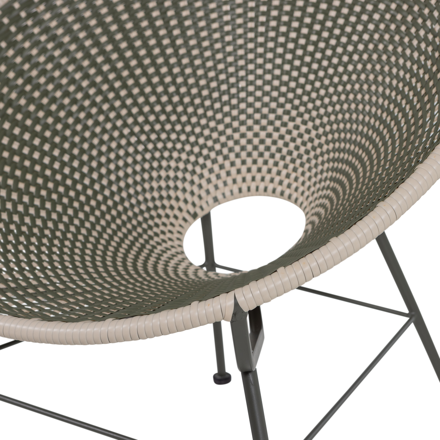 KAZOUN Green Garden Armchair with Black Base