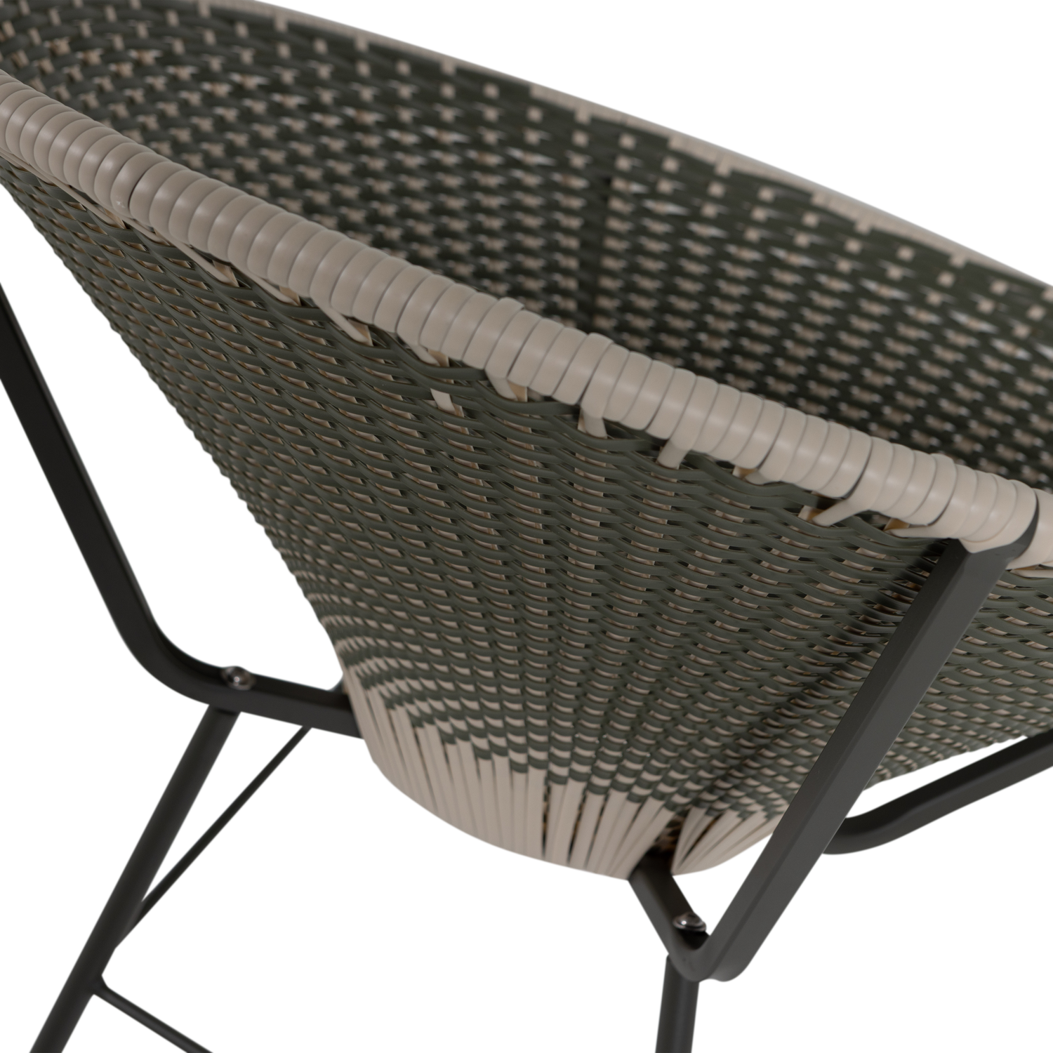 KAZOUN Green Garden Armchair with Black Base