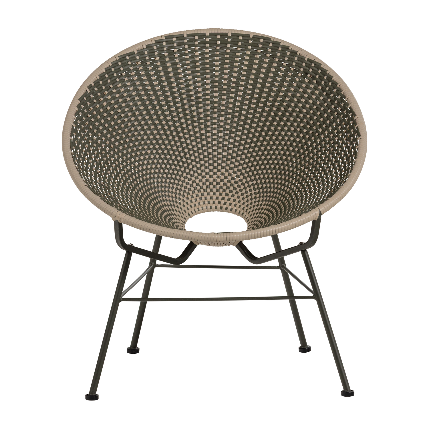 KAZOUN Green Garden Armchair with Black Base