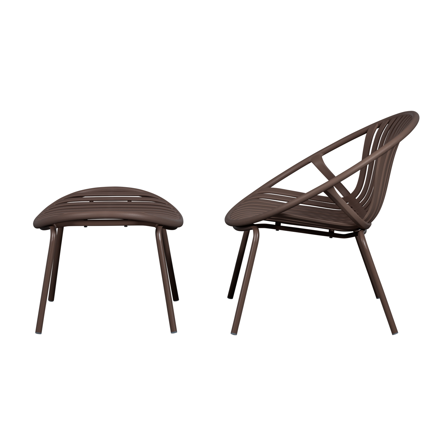 Záhradné kreslo s podnožkou BRUCE hnedé