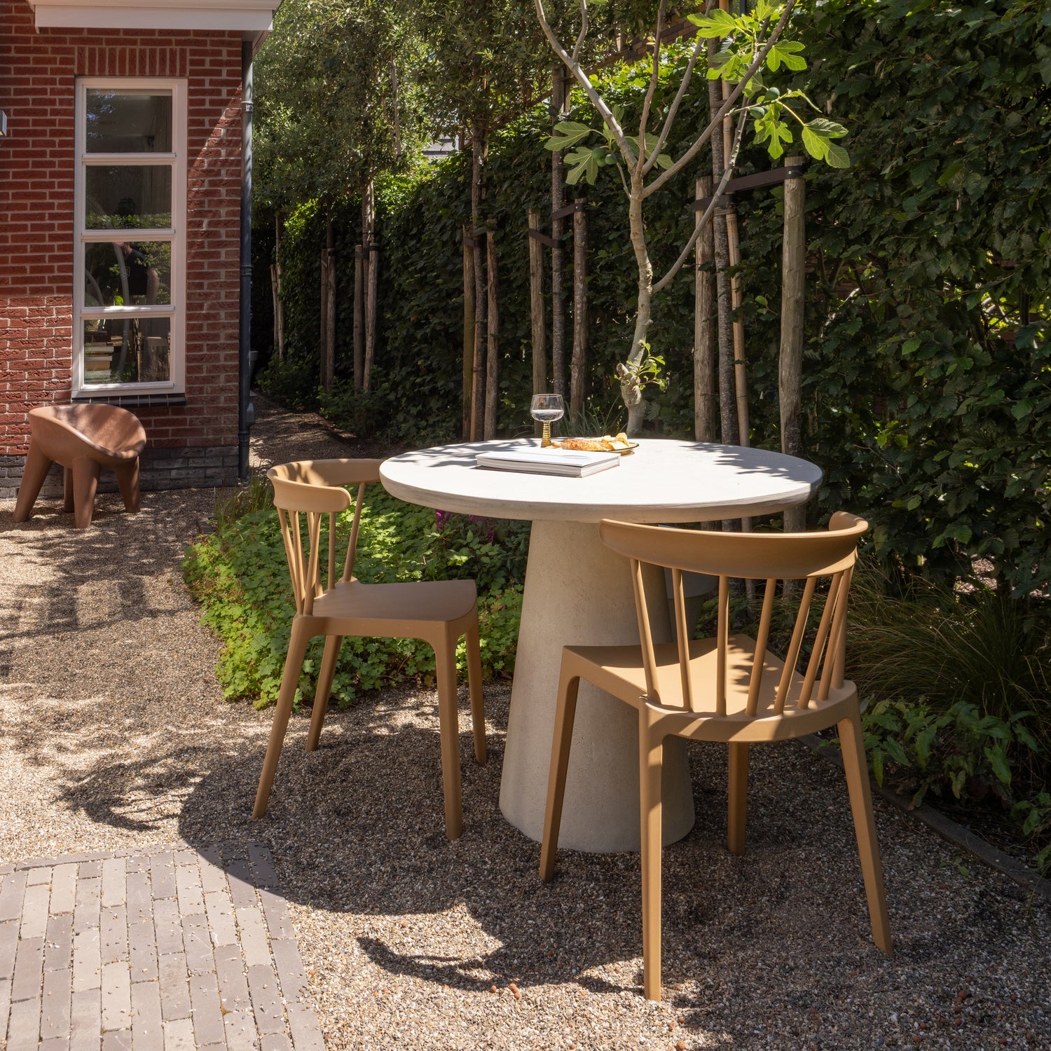 Round Garden Table KEVON Beige