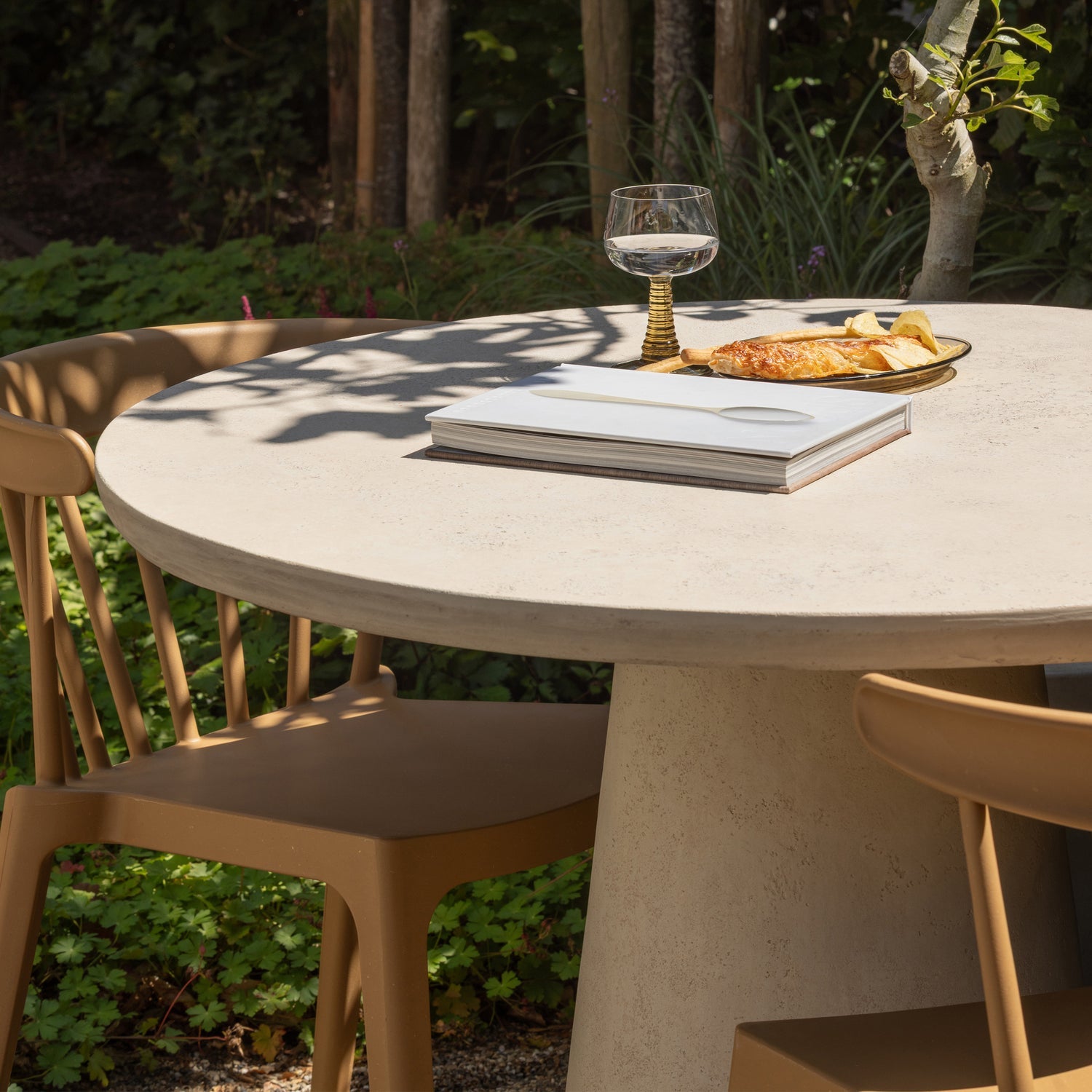 Round Garden Table KEVON Beige
