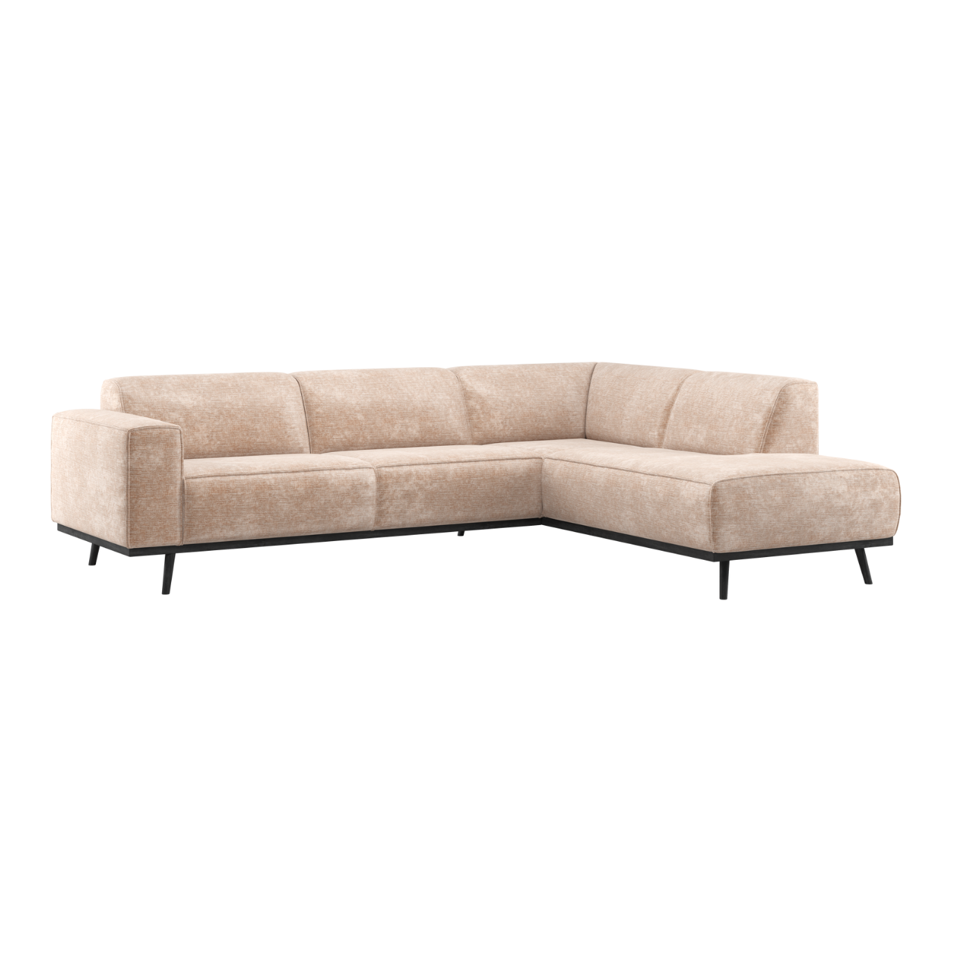 Right-facing Corner Sofa STATEMENT beige chenille
