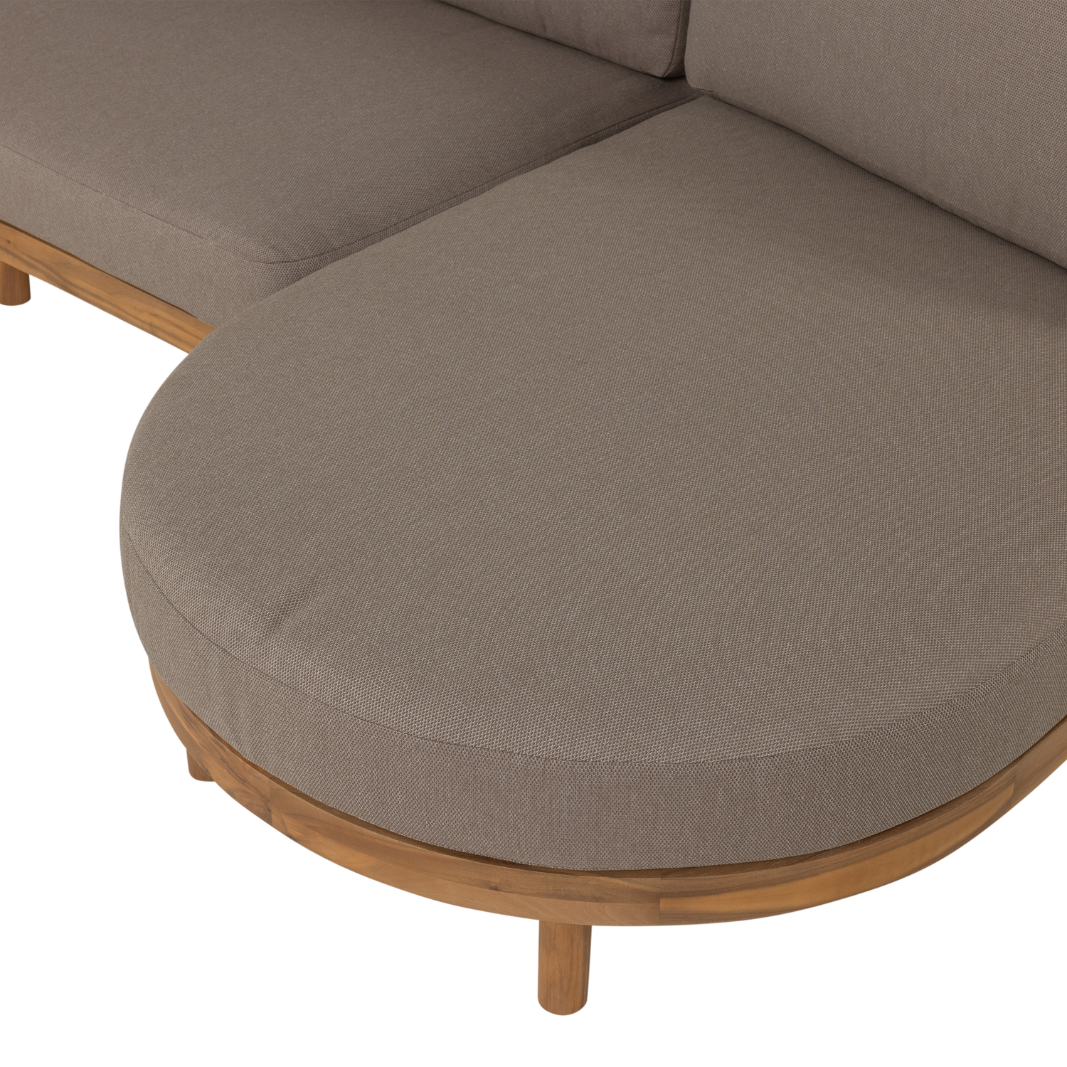 Pravostranný záhradný rohový nábytok ZINTO šedý s akáciovou drevenou základňou