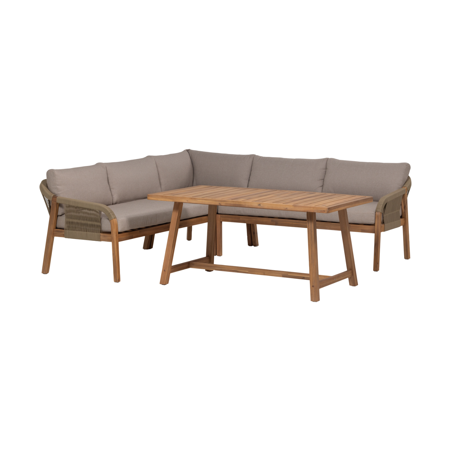 Beige TARO Garden Set with Acacia Wood