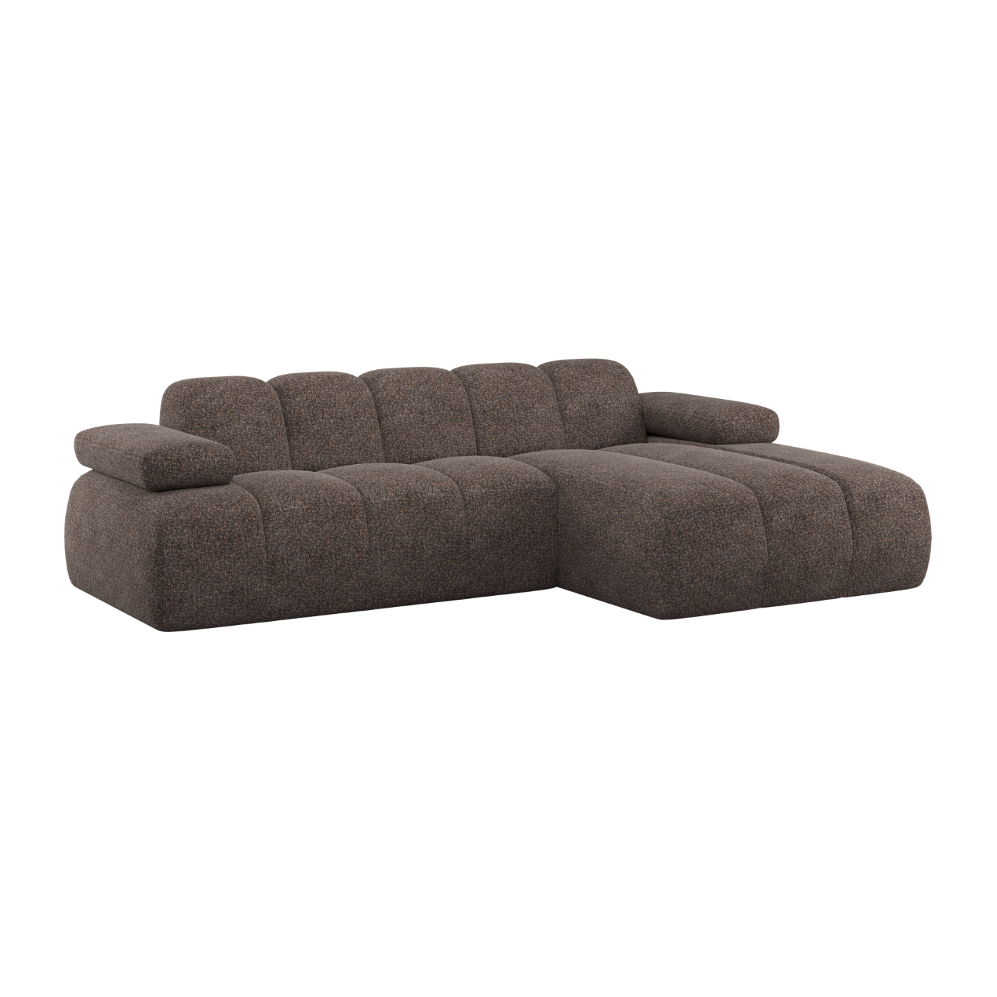Right-facing modular corner sofa MOJO brown lambskin