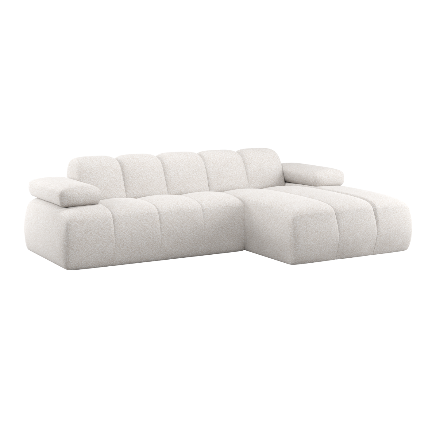 Right-facing modular corner sofa MOJO ecru sheep wool