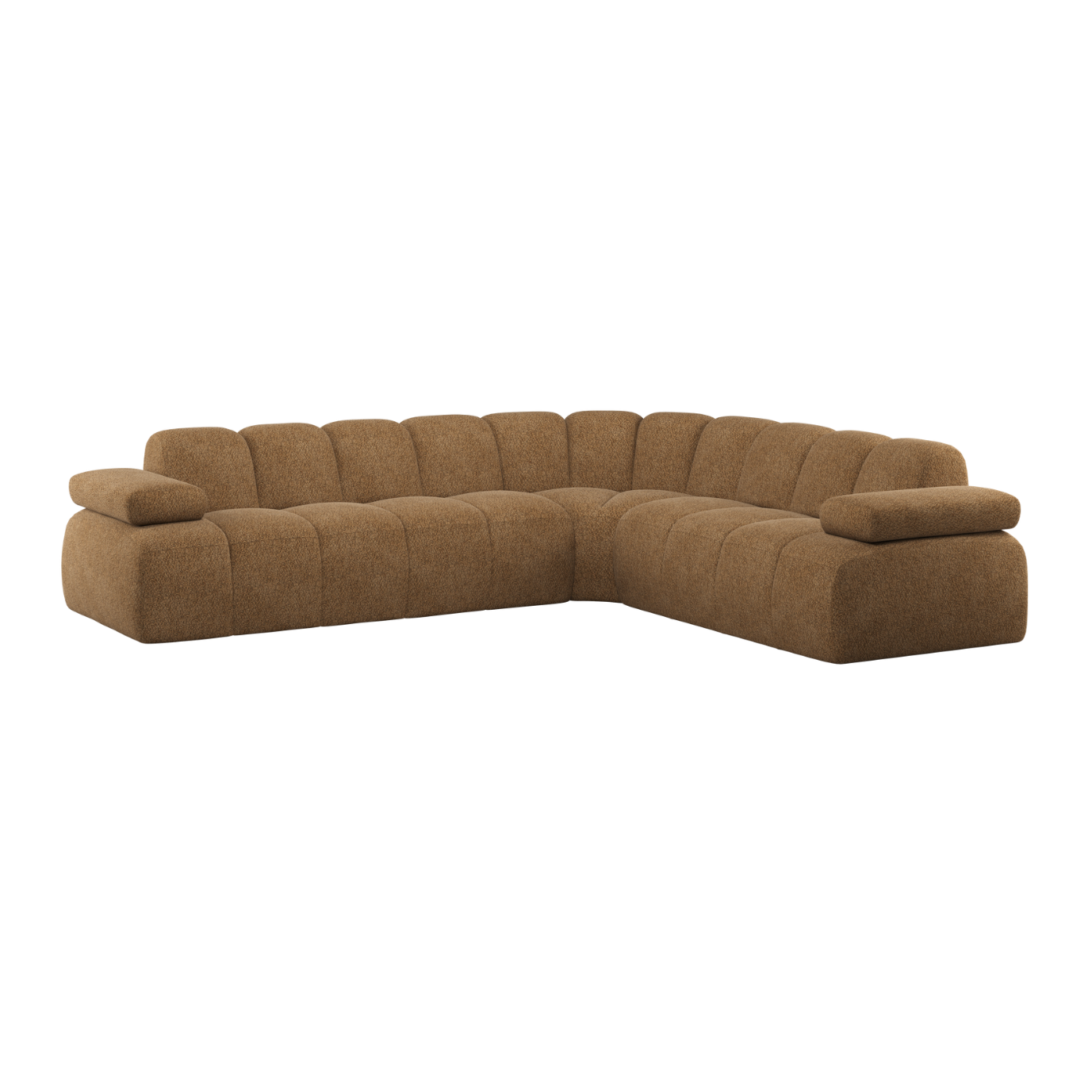 Right-facing modular sofa for 6 people MOJO honey lamb