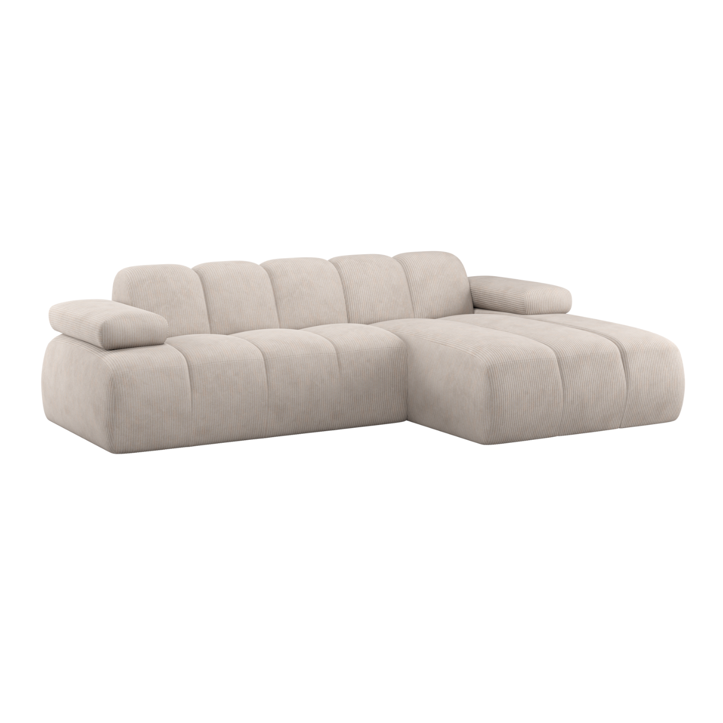 Left-facing modular sofa MOJO ecru corduroy