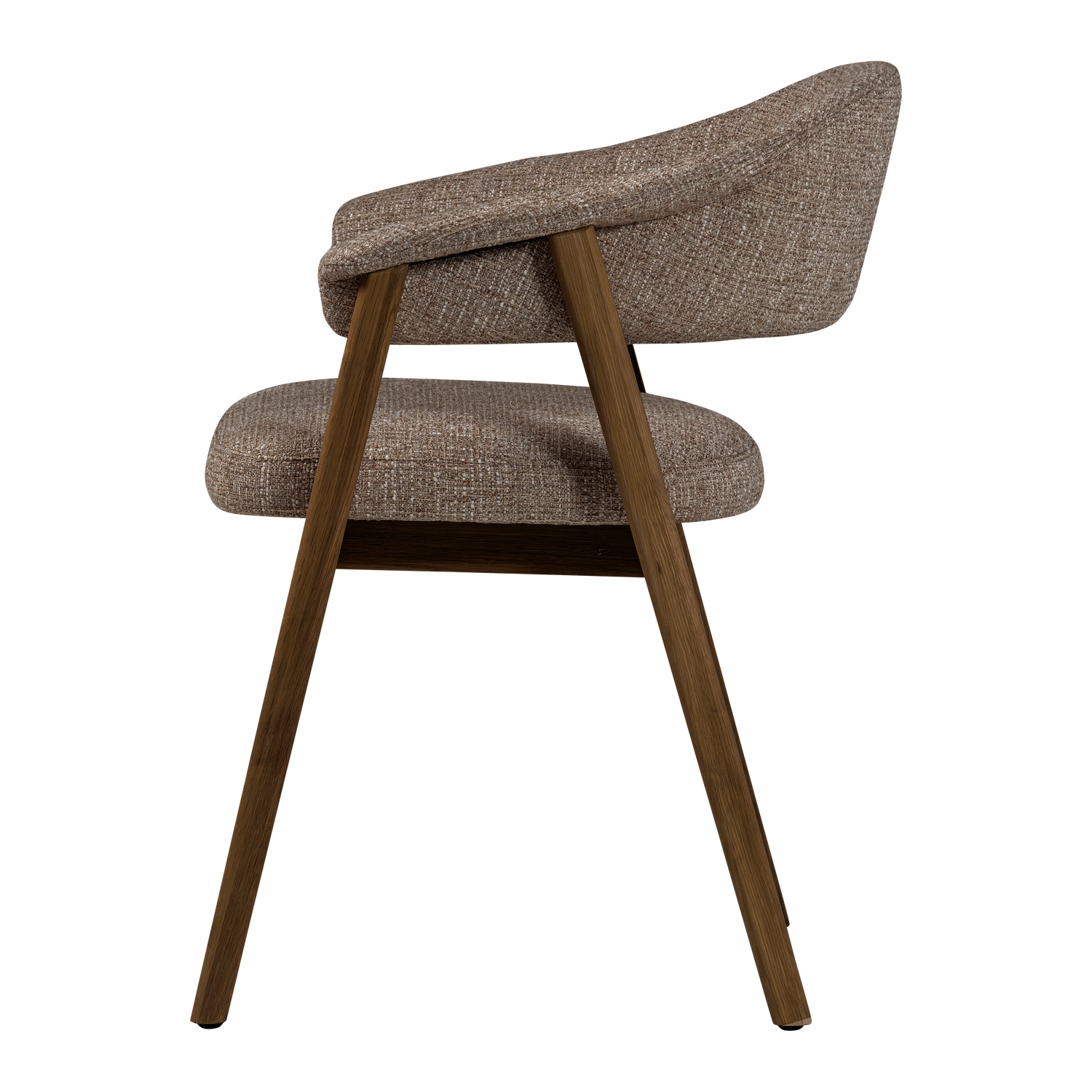 TUNAR Armchair in Brown with Dark Brown Wooden Base