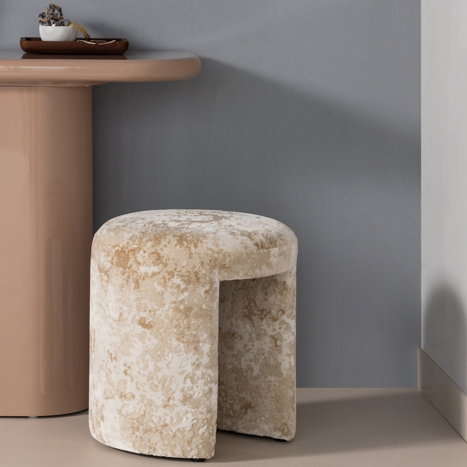 CHARLIE Stool Beige Pattern