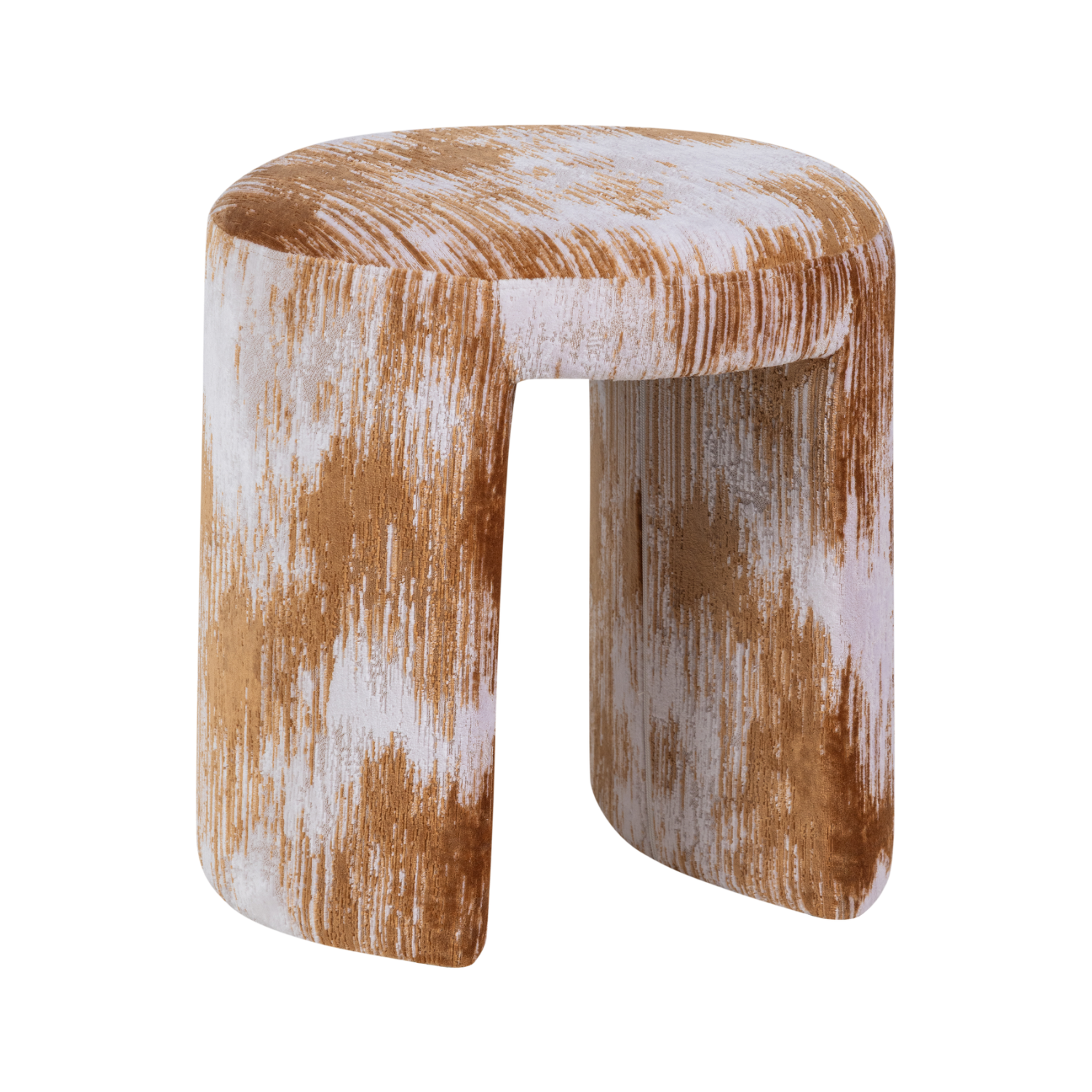 CHARLIE caramel stool with beige
