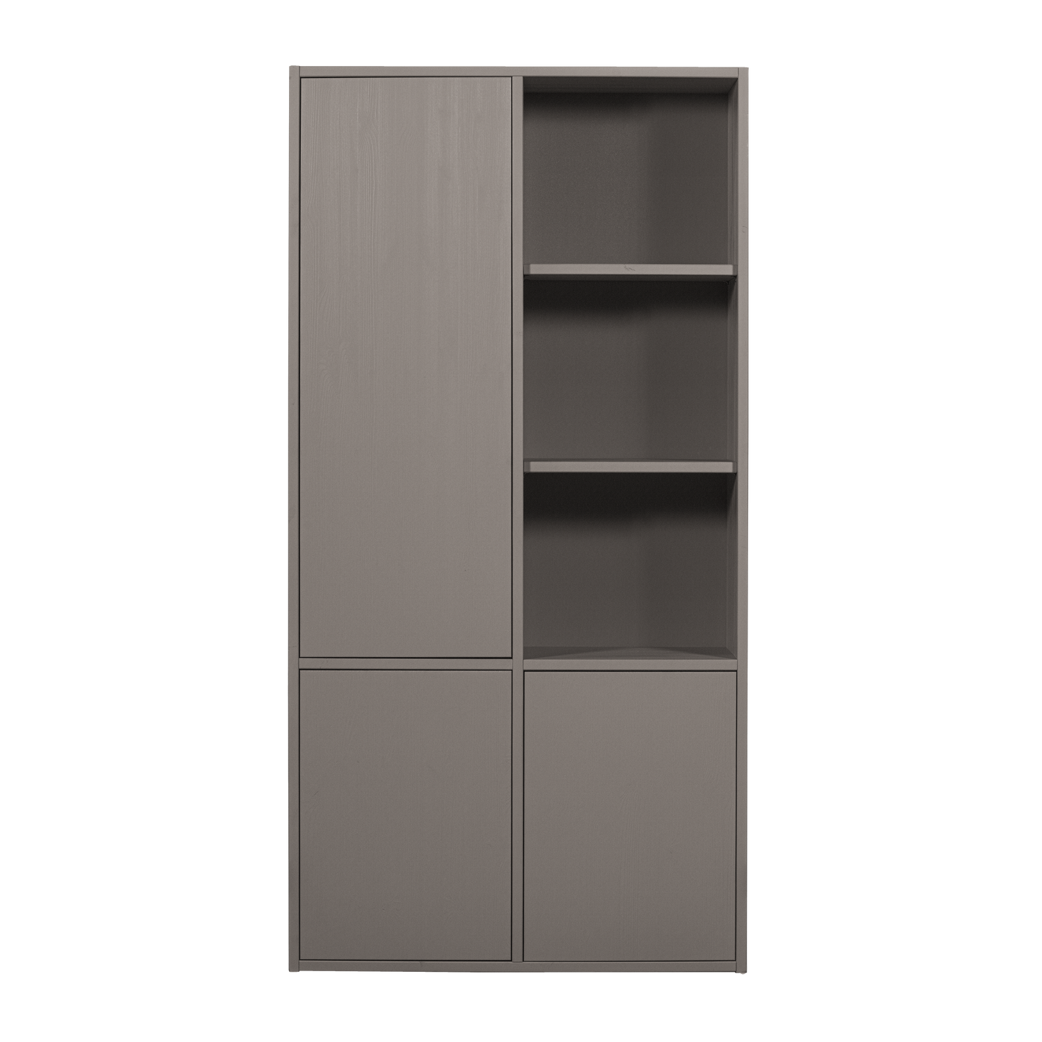 MEREL Shelf with Cabinets in Warm Gray