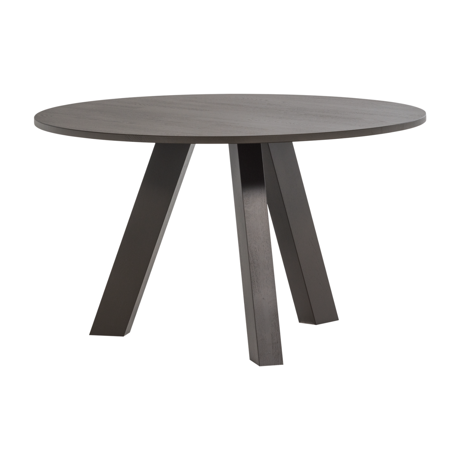 Okrúhly stôl RHONDA TRIO z tmavohnedého dubového dreva