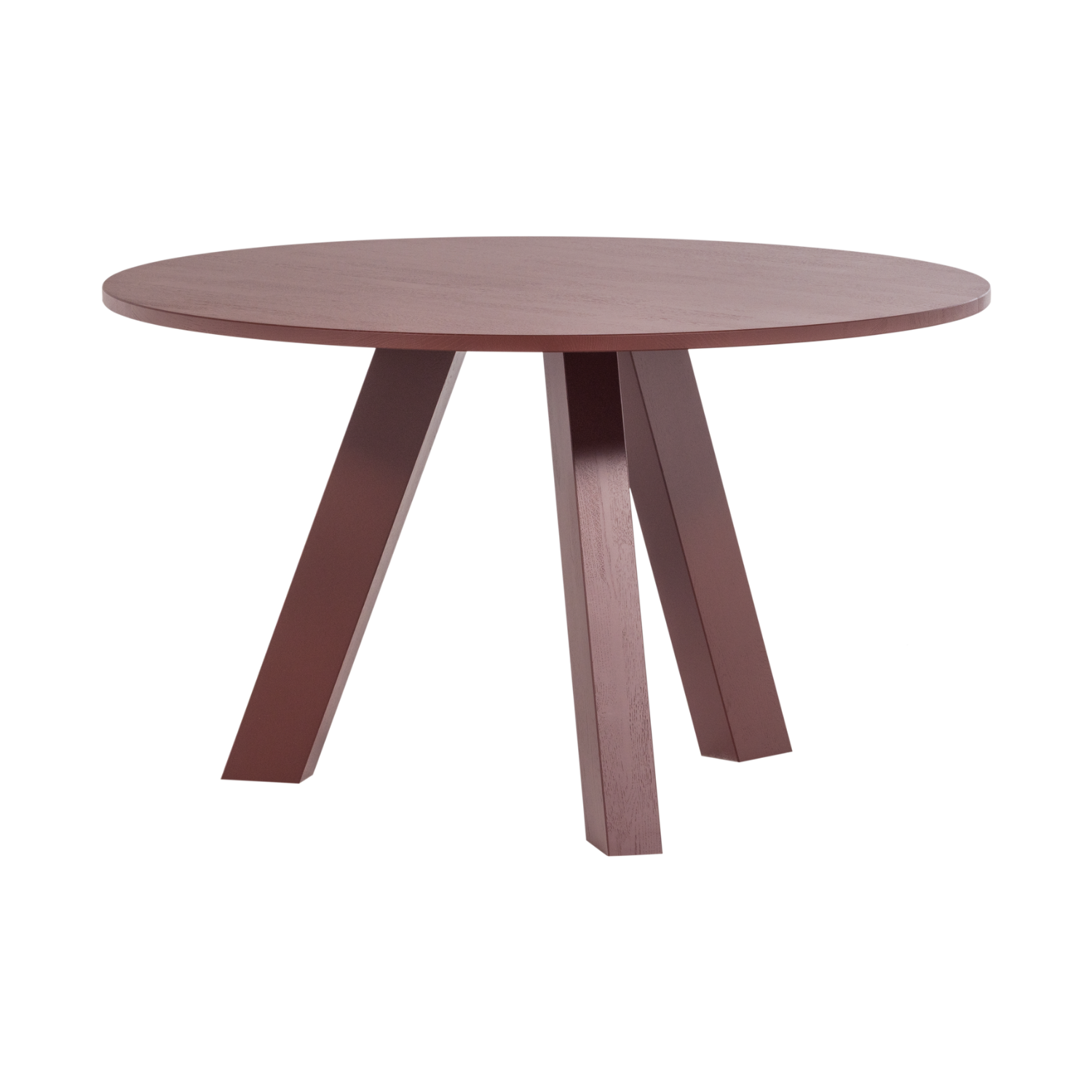 Round Table RHONDA TRIO Burgundy Oak Wood