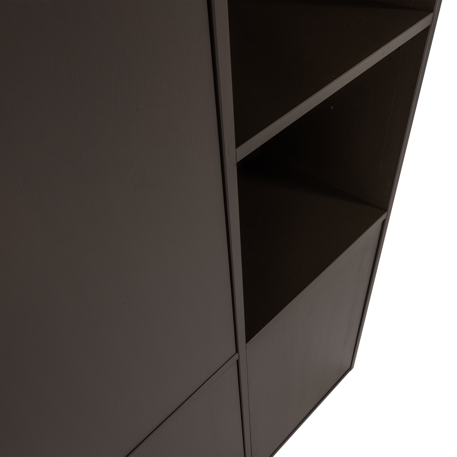 MEGGY Brown Wardrobe with Shelves