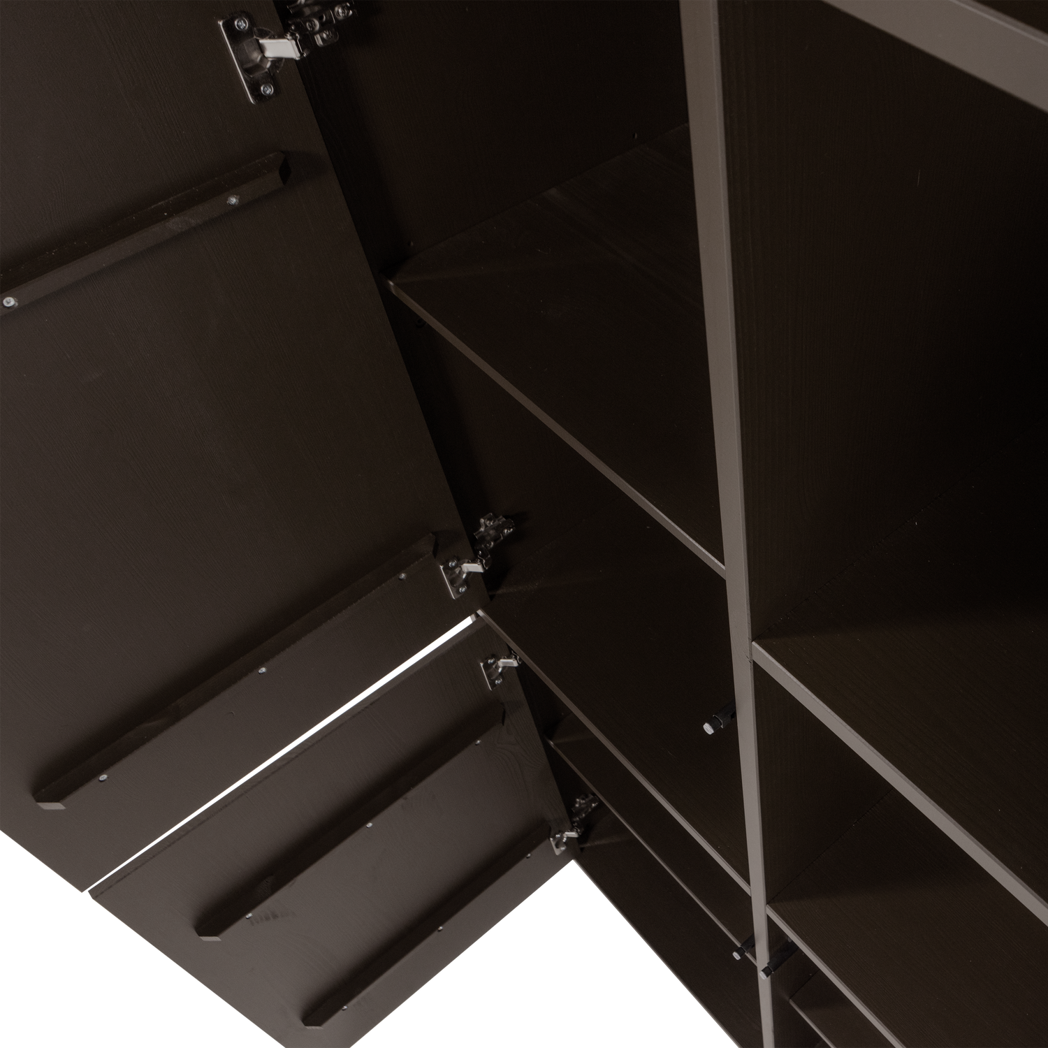 MEGGY Brown Wardrobe with Shelves