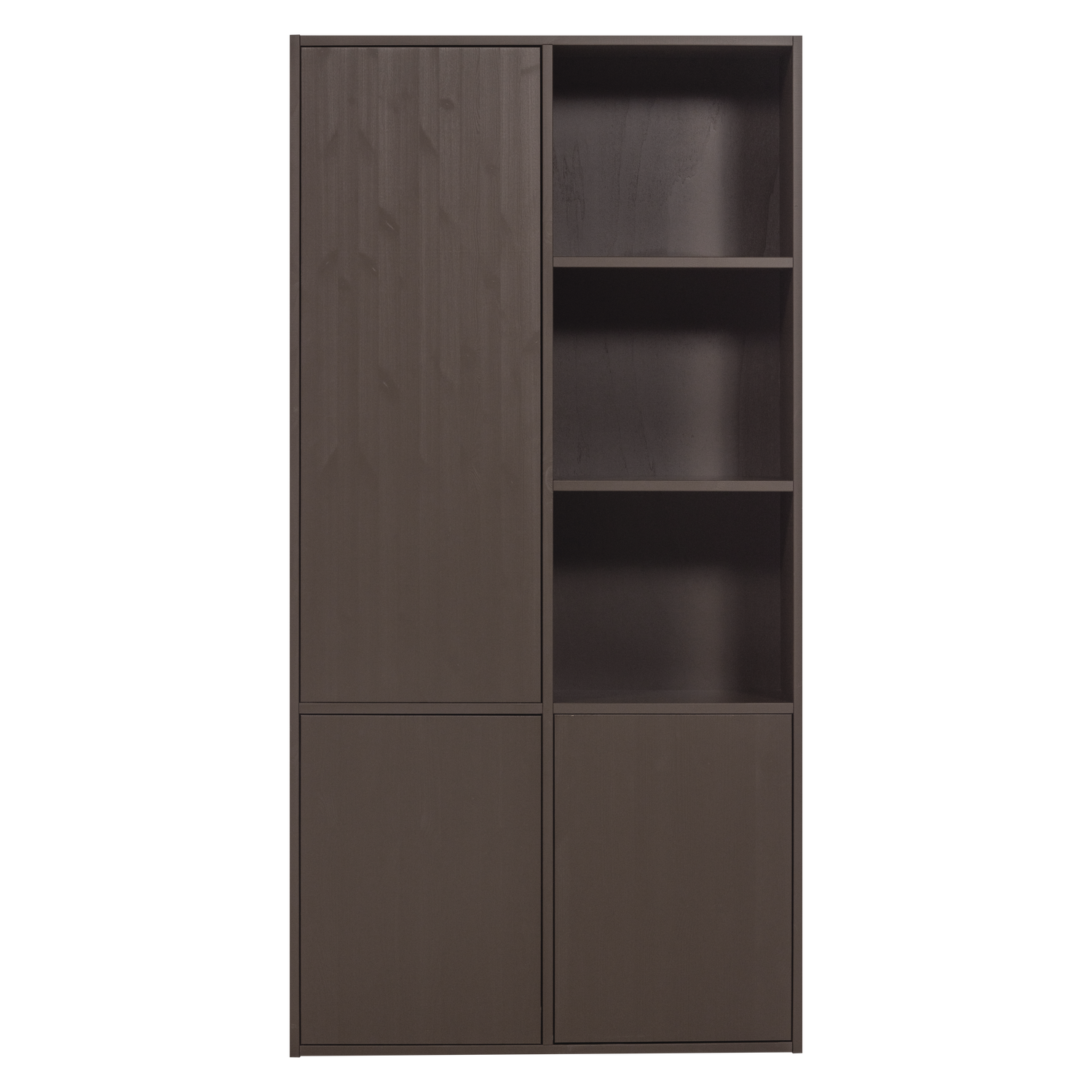 MEGGY Brown Wardrobe with Shelves