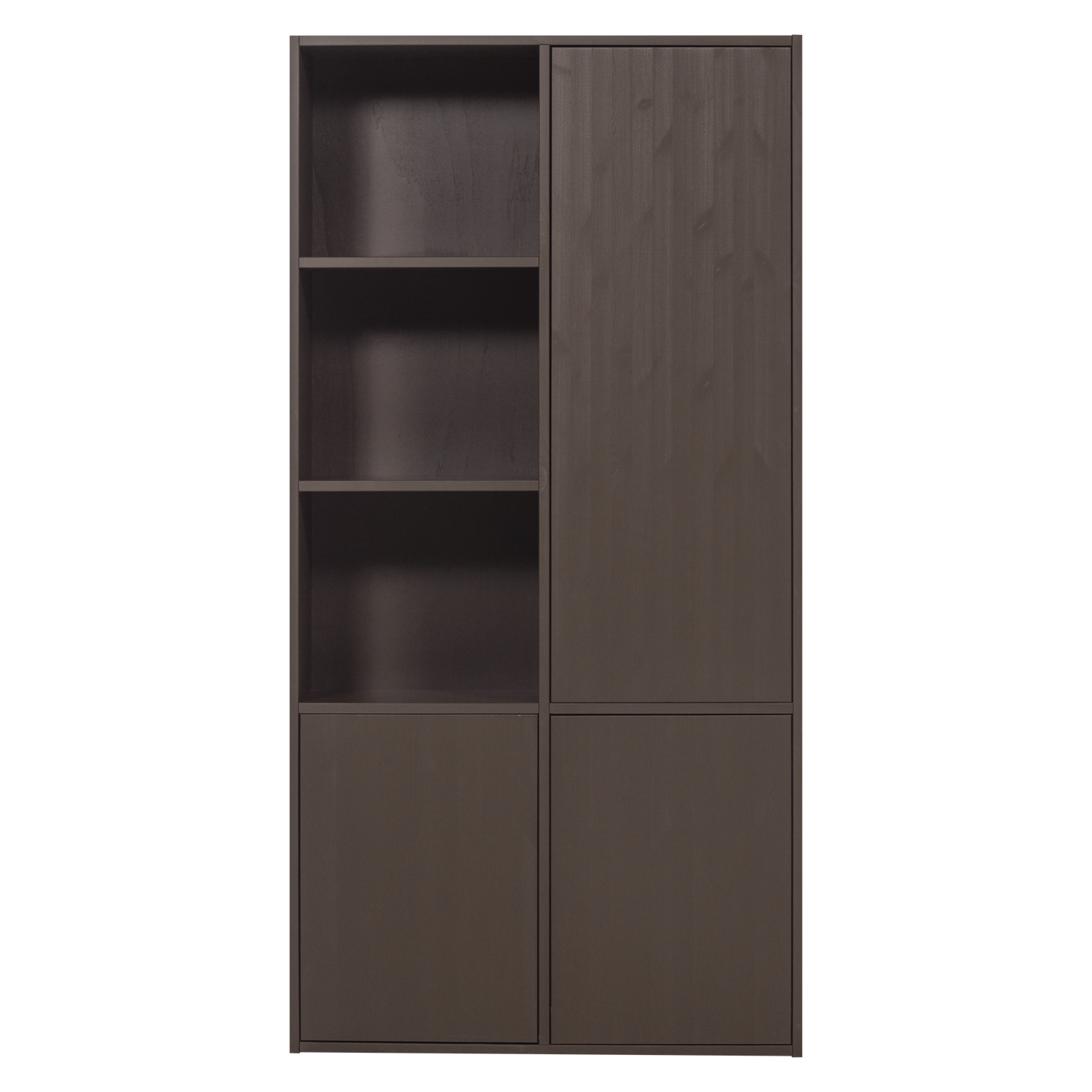 MEGGY Brown Wardrobe with Shelves