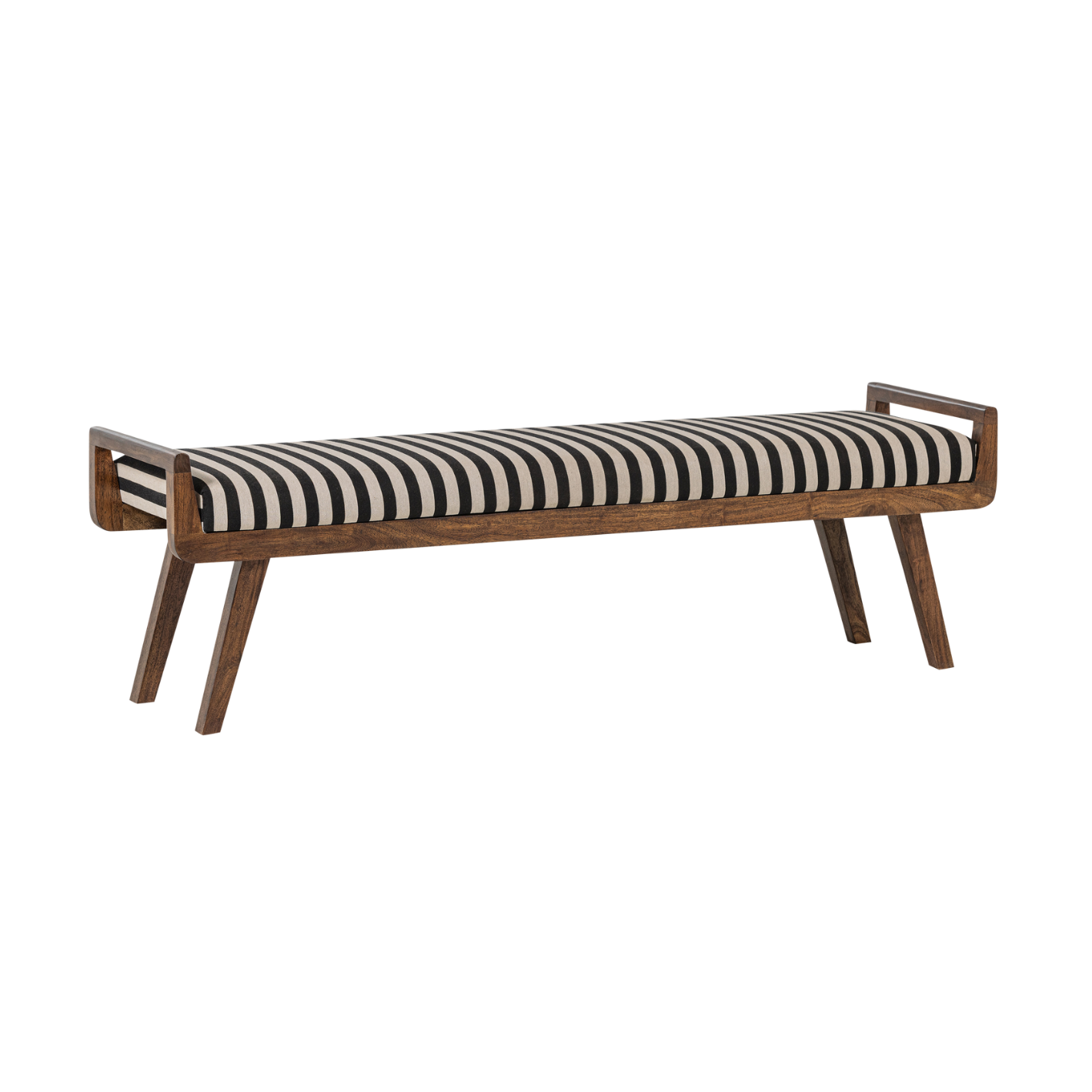 VALO Bench White with Black and Wooden Base