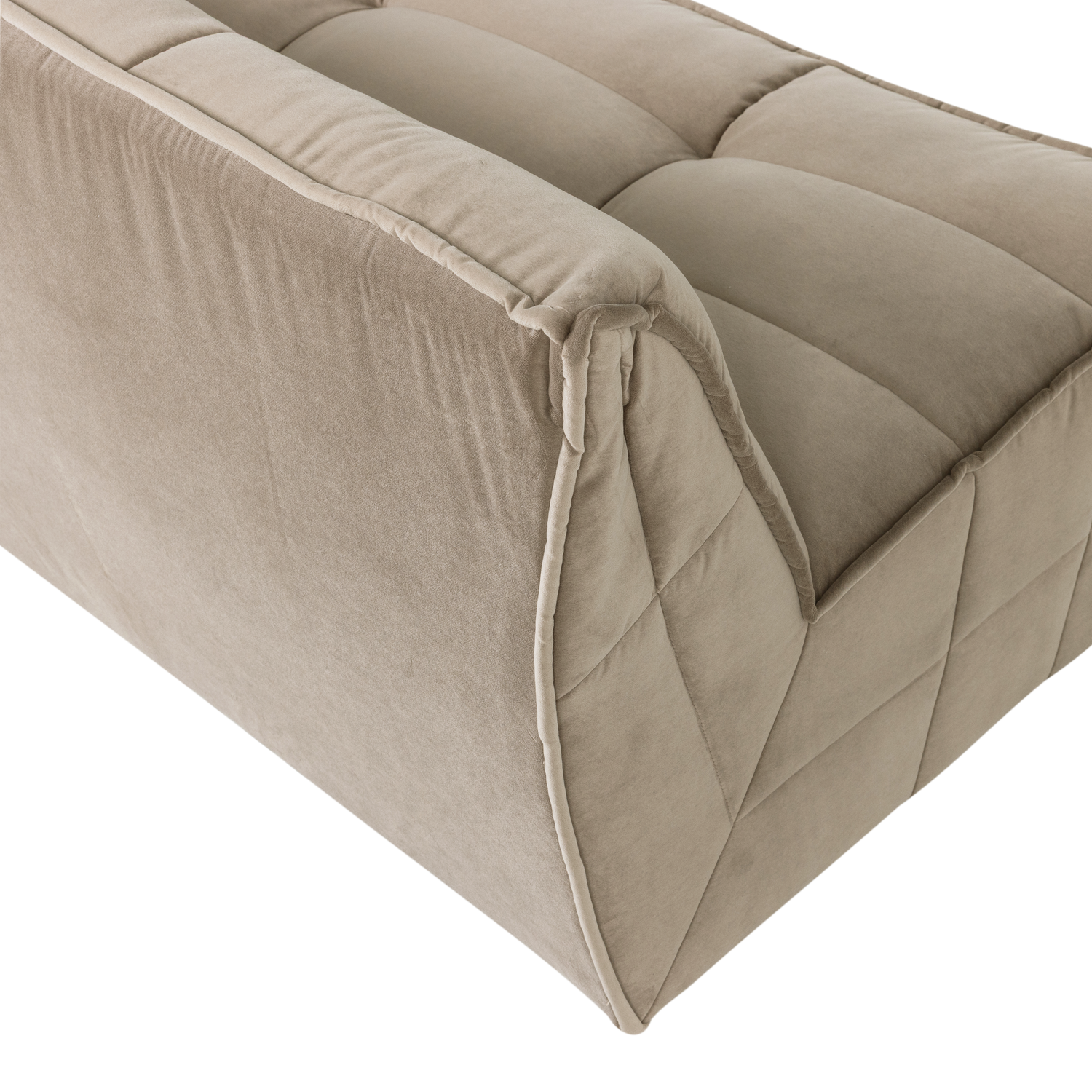 Velvet Sofa CLUSTER - 3-Seater Module in Sand