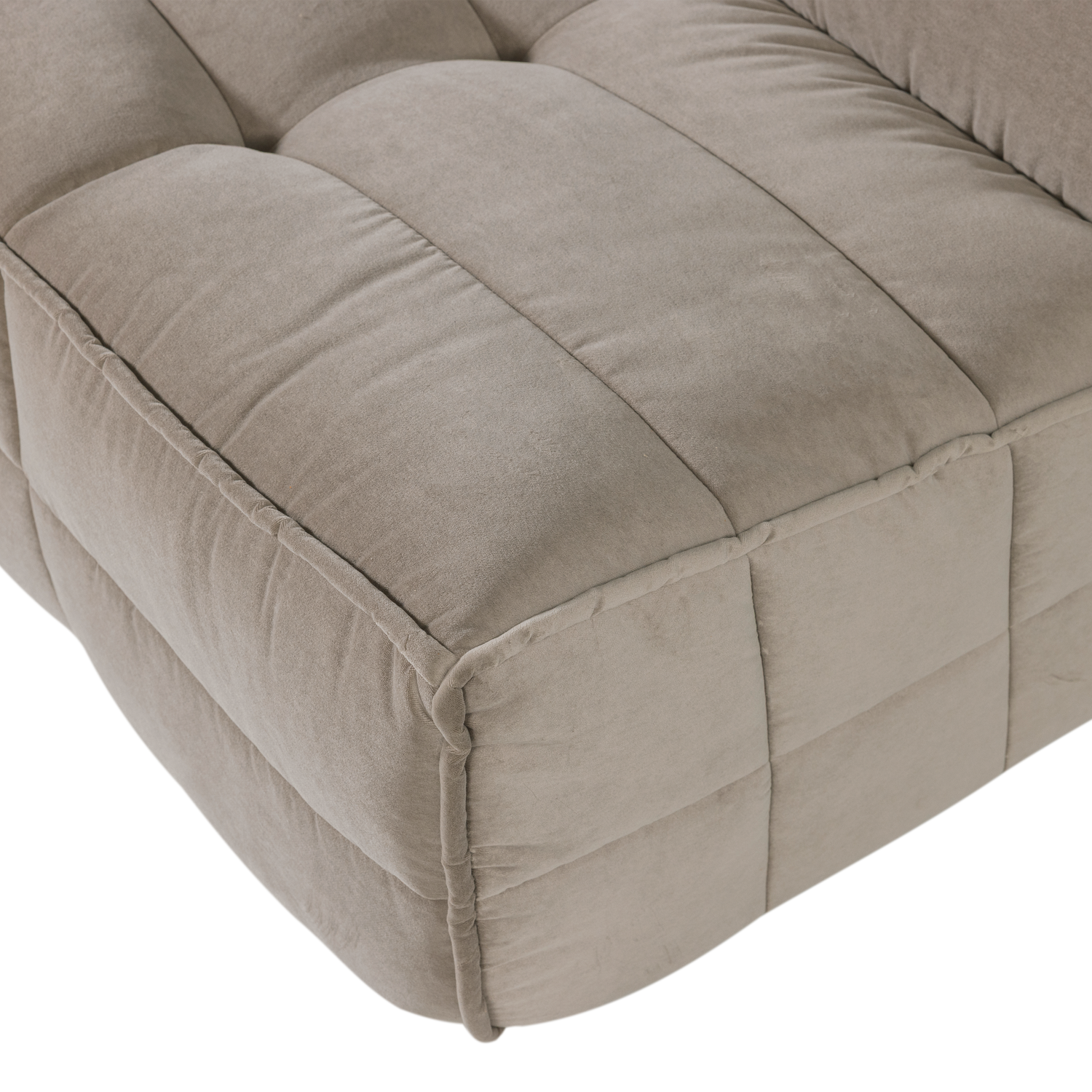 Sofa zamatová CLUSTER - modul 3-miestny béžový