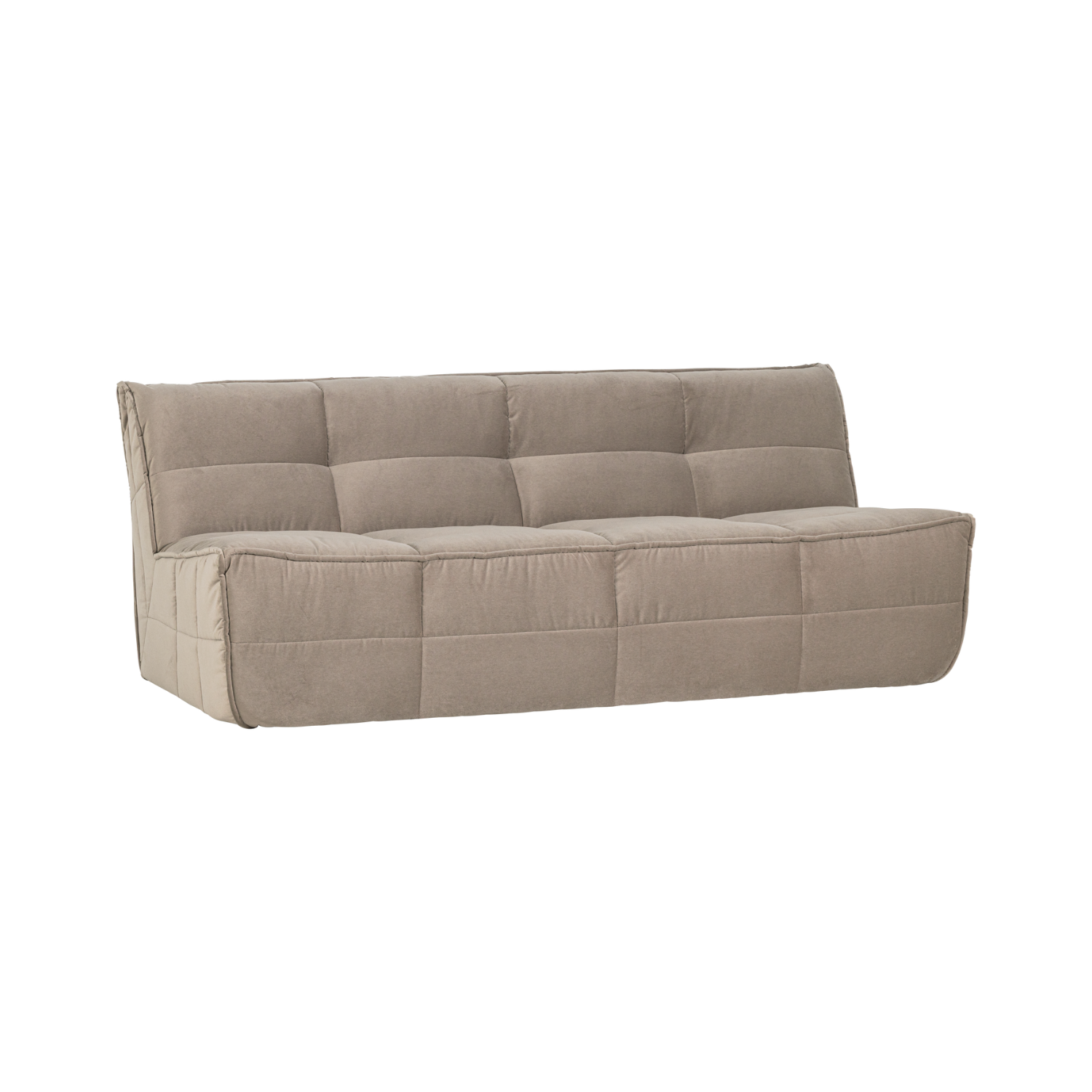 Sofa zamatová CLUSTER - modul 3-miestny béžový