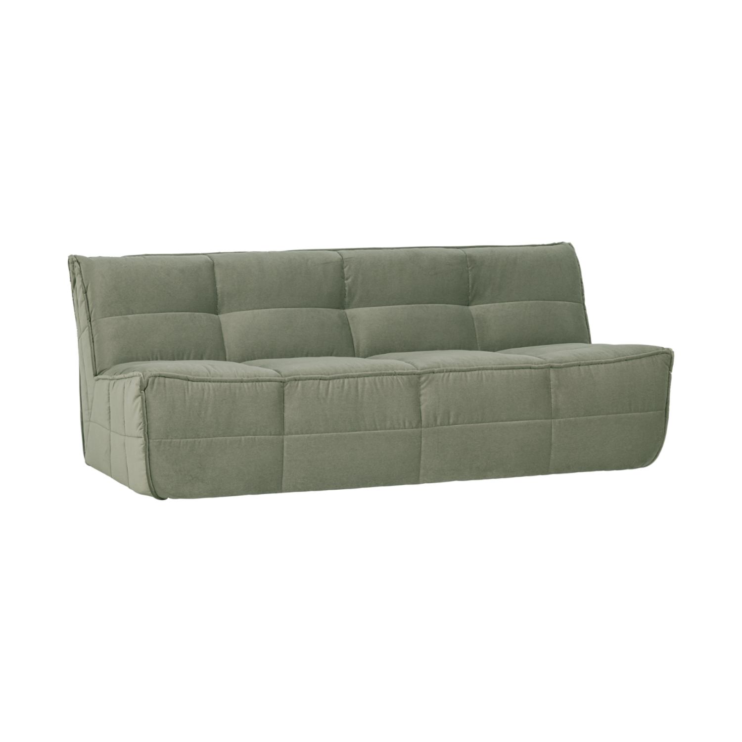 Velvet Sofa CLUSTER - 3-Seater Module in Pistachio