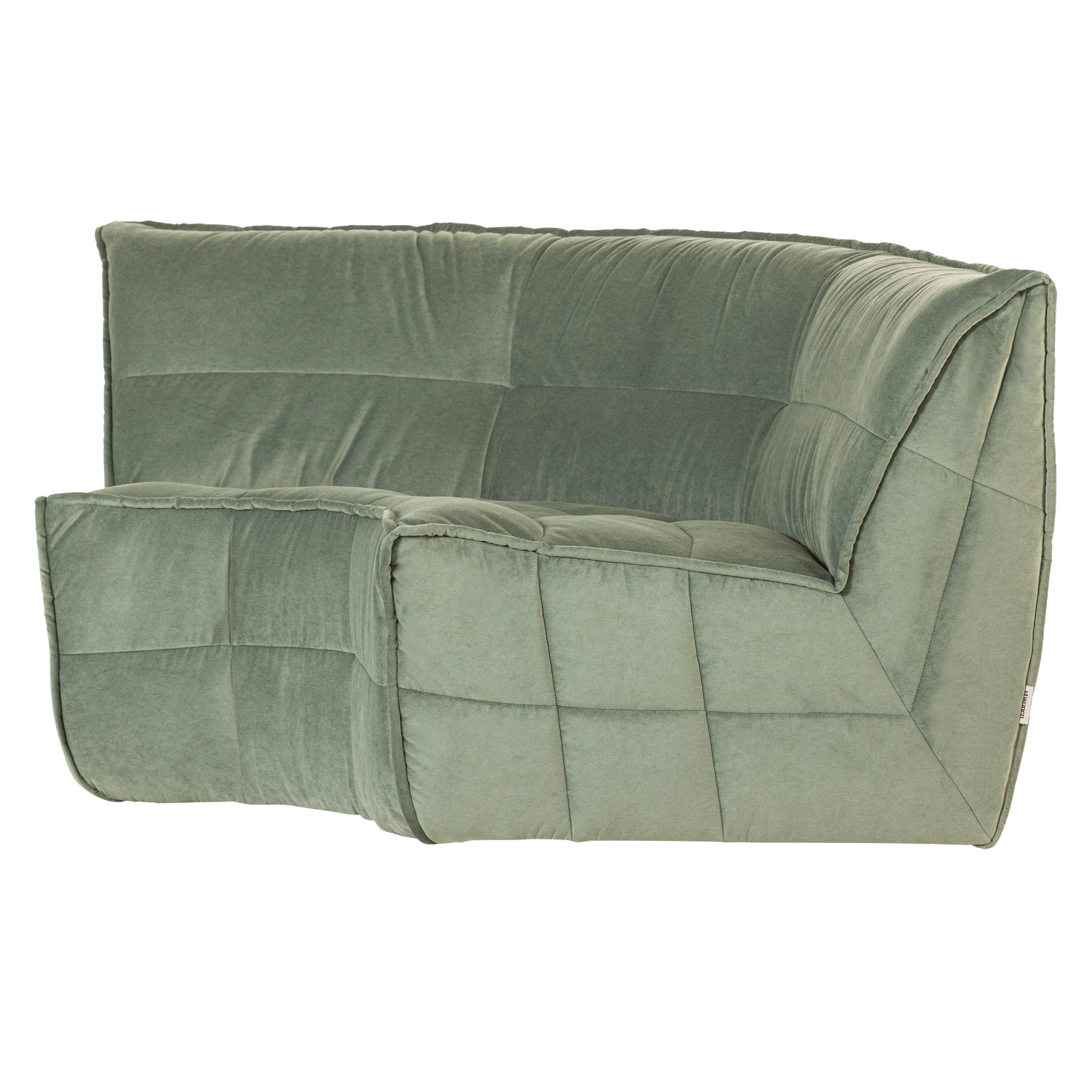 Sofa zamatová CLUSTER - modulárny rohový pistáciový