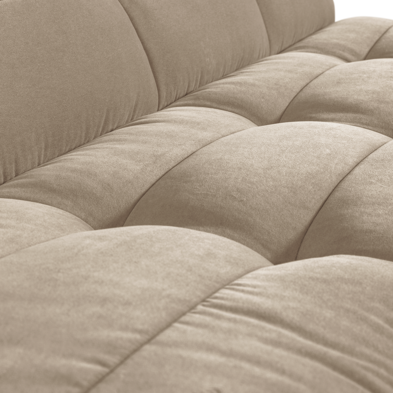 Sofa aksamitná CLUSTER BENCH - modul 3-osobový pieskový