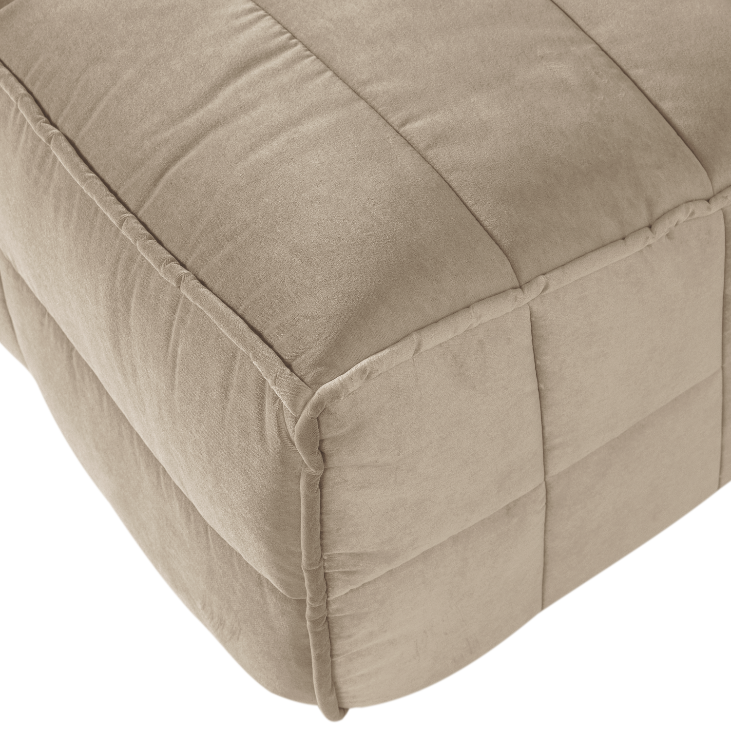 Sofa aksamitná CLUSTER BENCH - modul 3-osobový pieskový