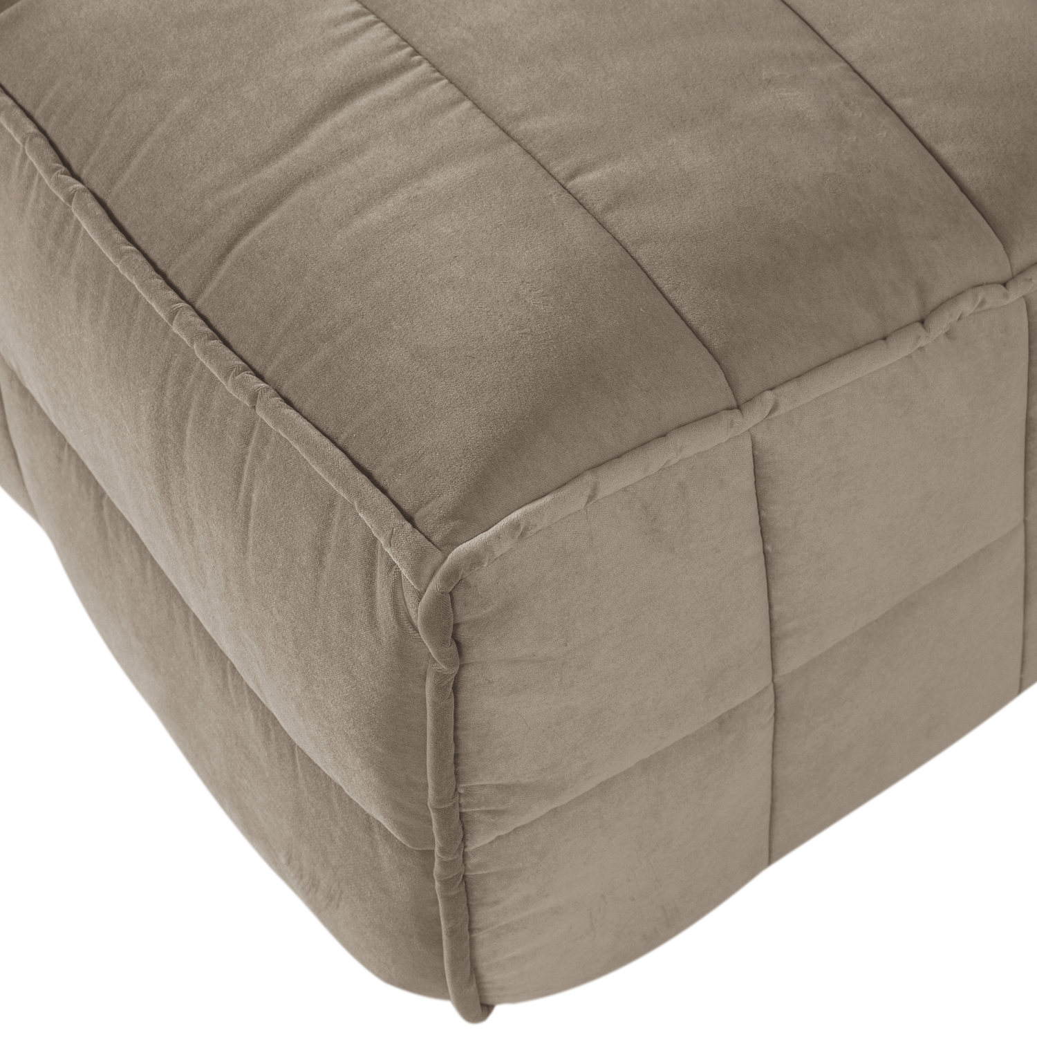 Sofa modulárna zamatová CLUSTER BENCH - prvok 3-osobový béžový