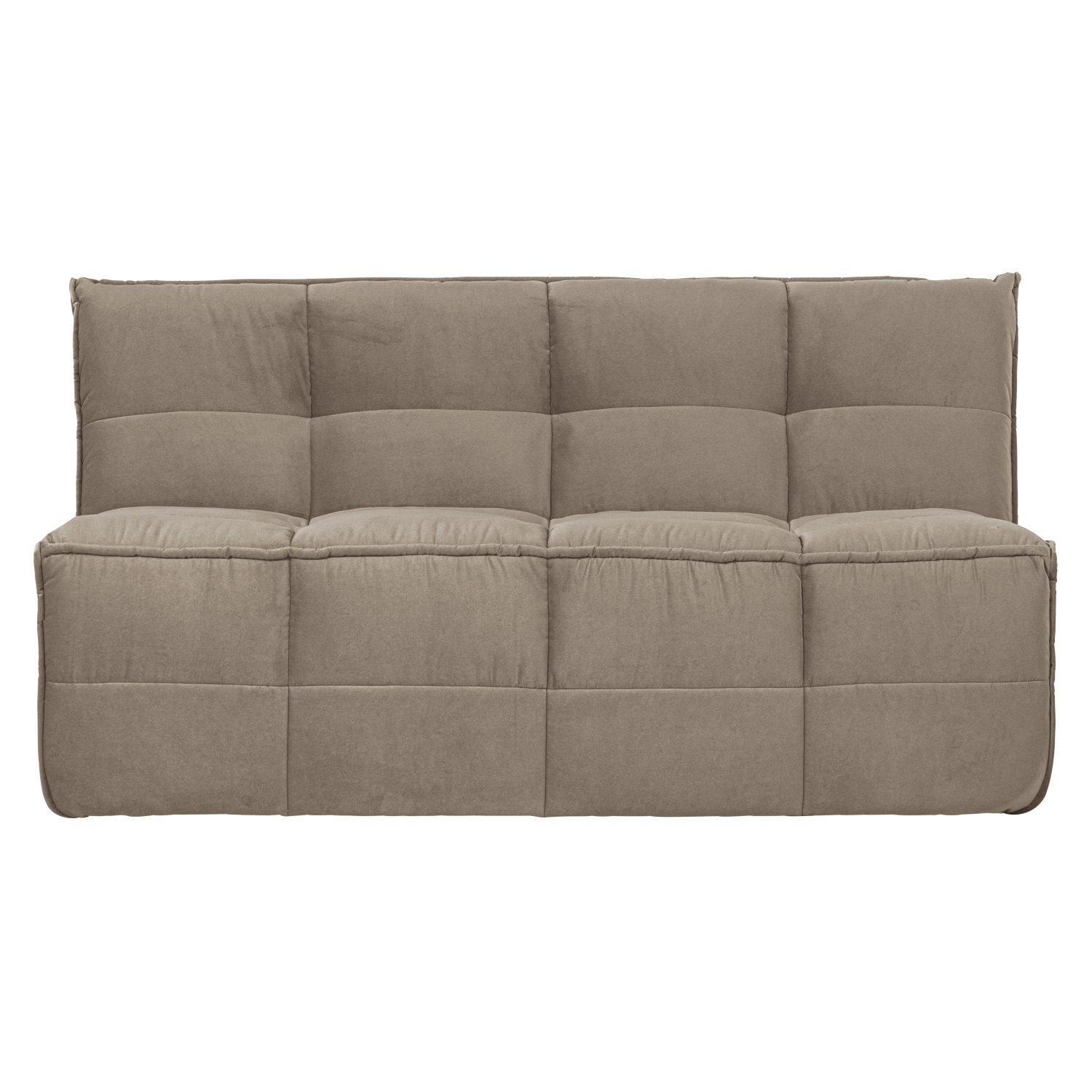 Sofa modulárna zamatová CLUSTER BENCH - prvok 3-osobový béžový