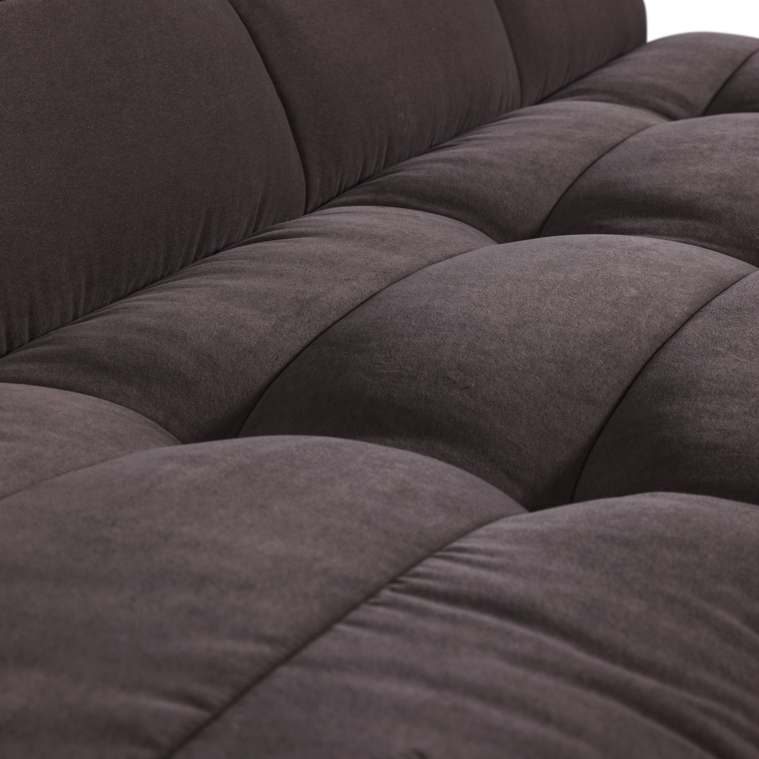 Sofa zamatová CLUSTER BENCH - modul 3-osobový čokoládový