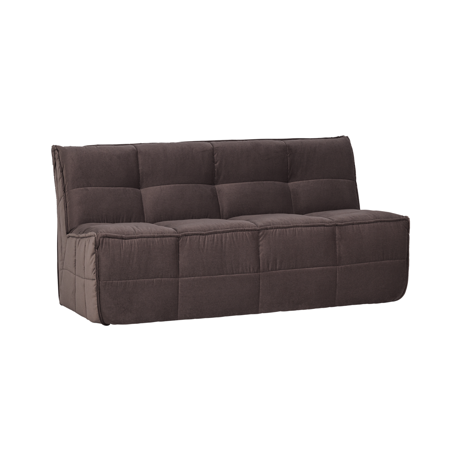 Sofa zamatová CLUSTER BENCH - modul 3-osobový čokoládový