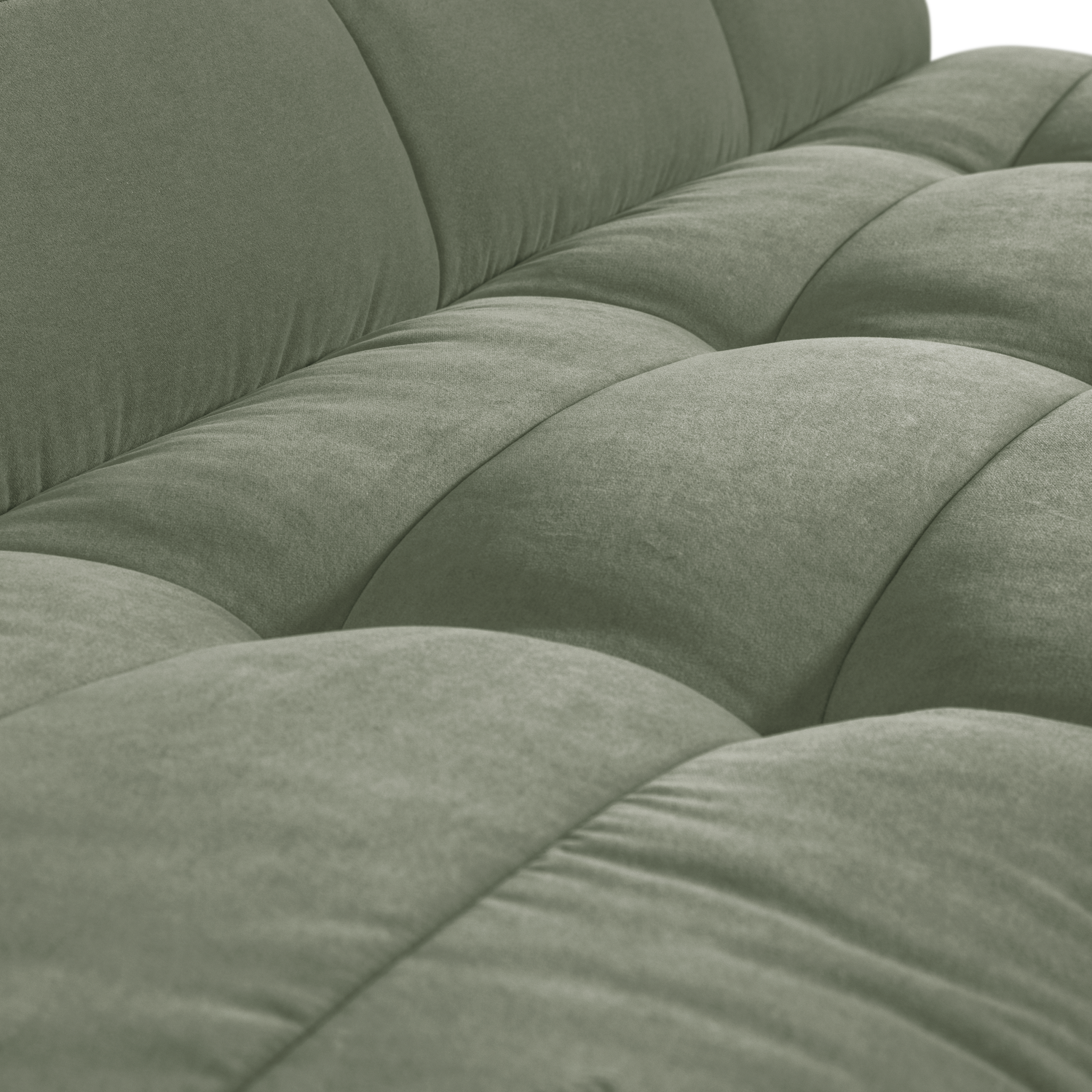 Sofa zamatová CLUSTER BENCH - modul 3-osobový pistáciový