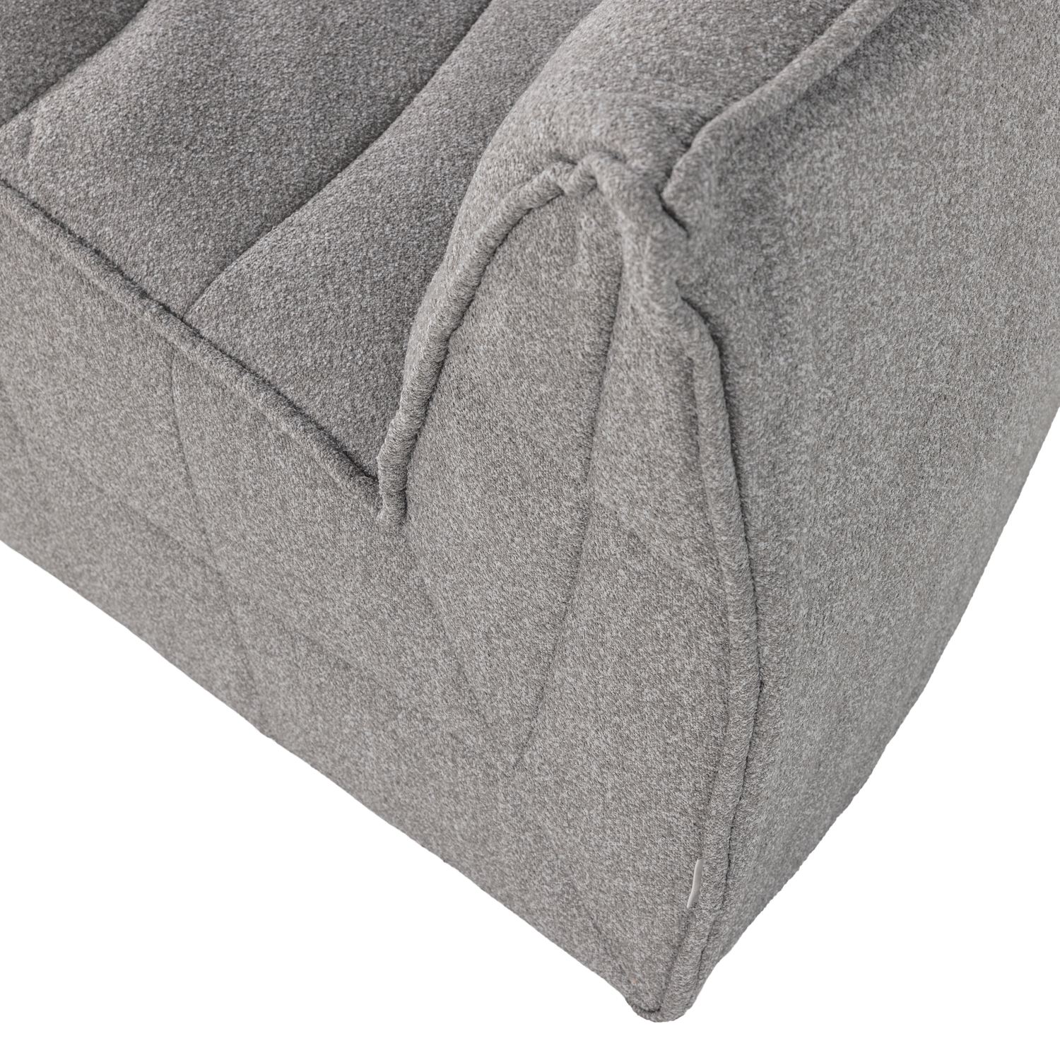 Sofa CLUSTER - rohový modul šedý bouclé