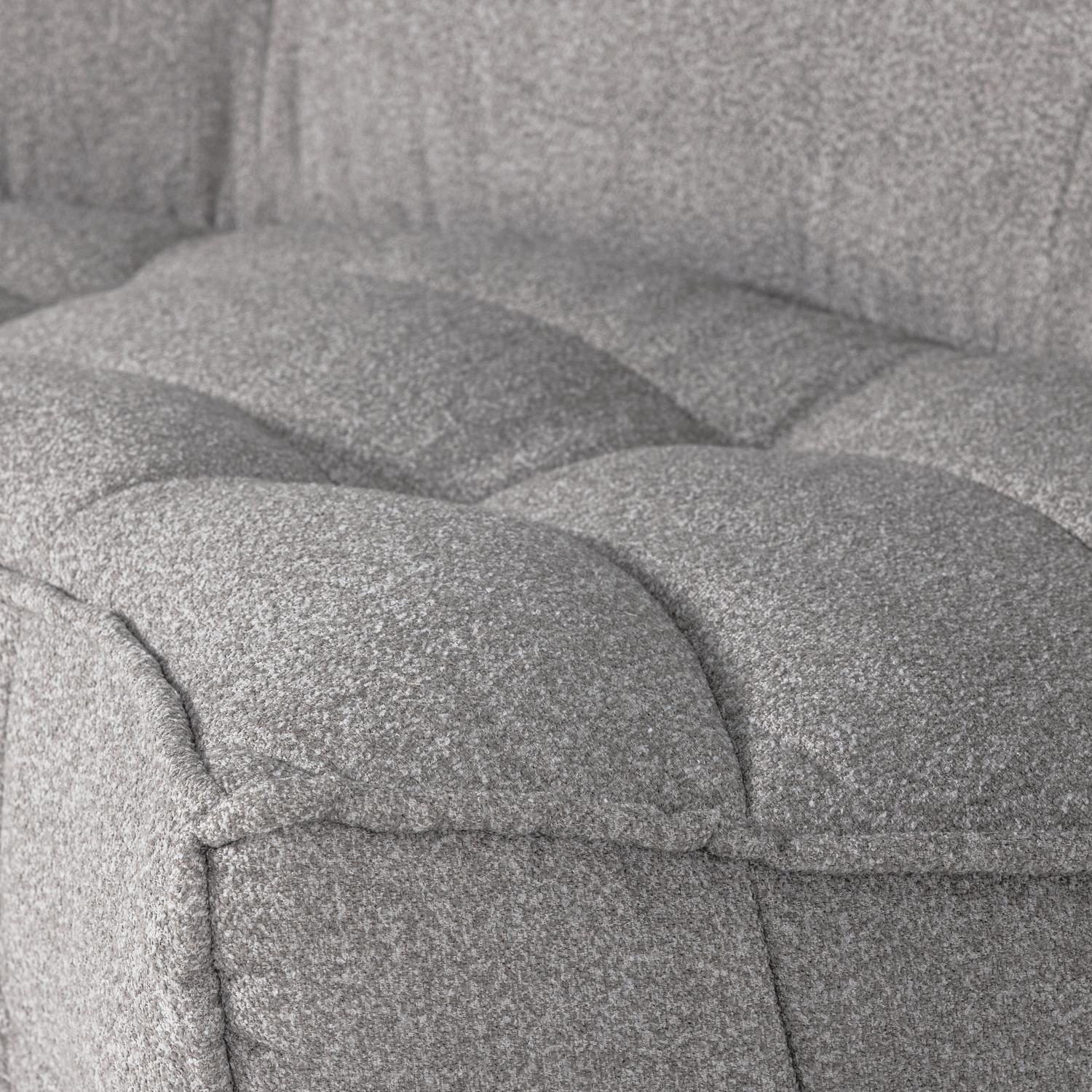 Sofa CLUSTER - rohový modul šedý bouclé