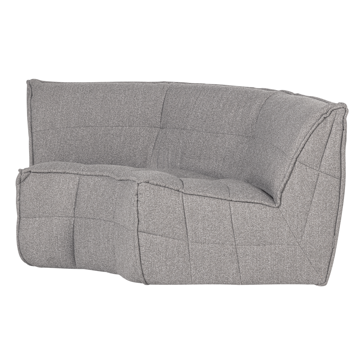 Sofa CLUSTER - rohový modul šedý bouclé